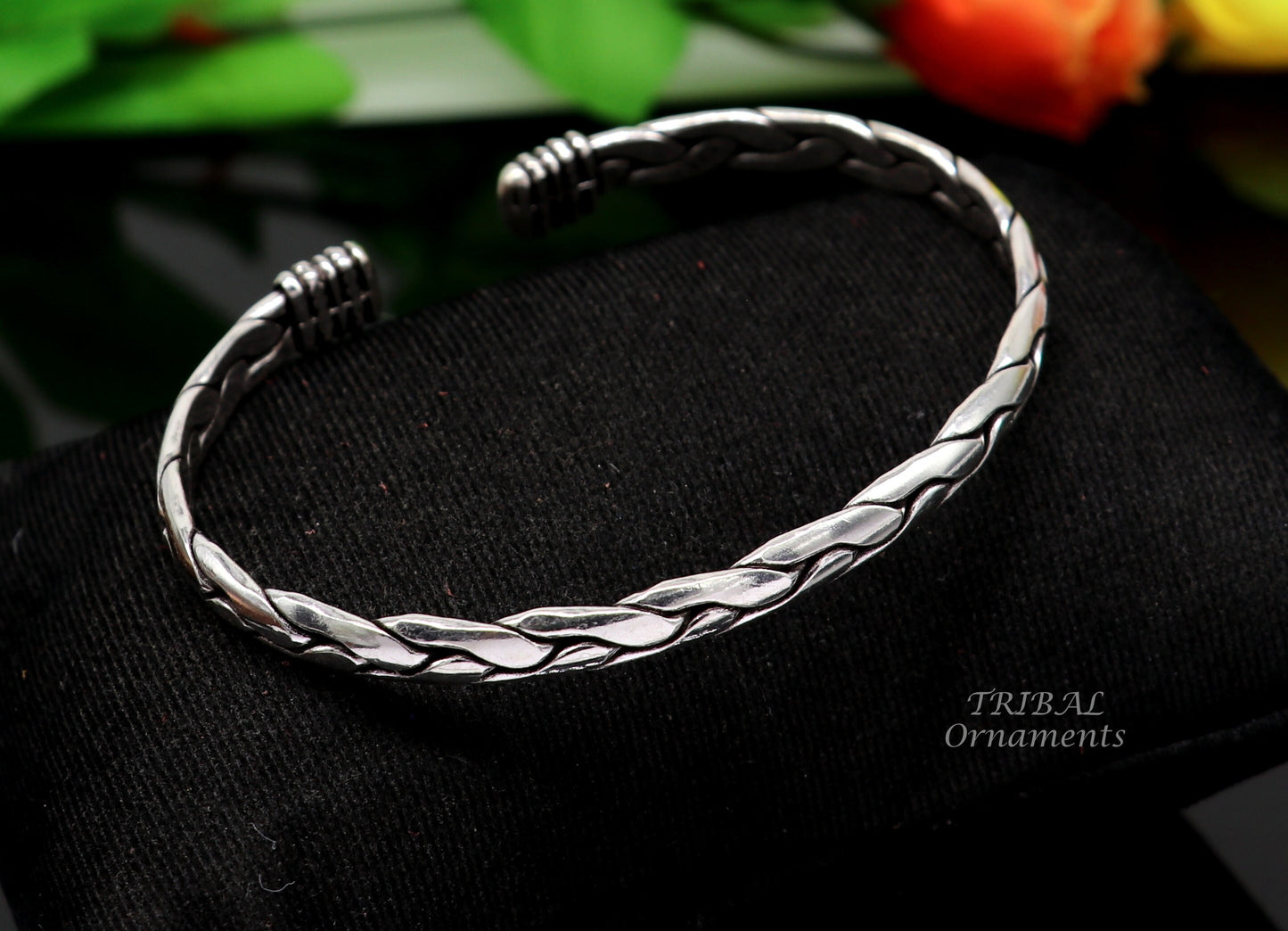 925 sterling silver cuff bracelet kada, amazing unisex vintage style handmade daily use ethnic bangles  kada cuff130 - TRIBAL ORNAMENTS