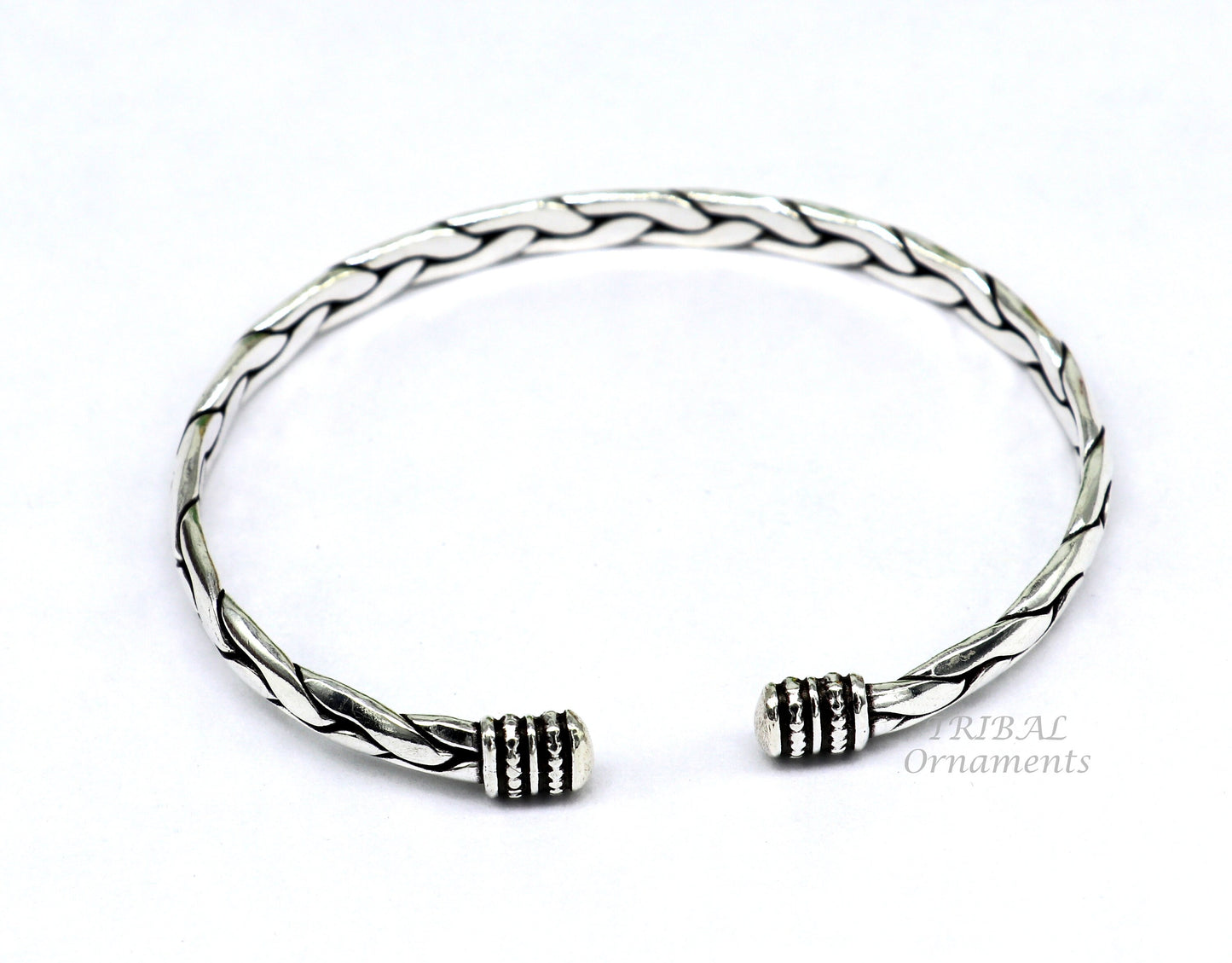 925 sterling silver cuff bracelet kada, amazing unisex vintage style handmade daily use ethnic bangles  kada cuff130 - TRIBAL ORNAMENTS