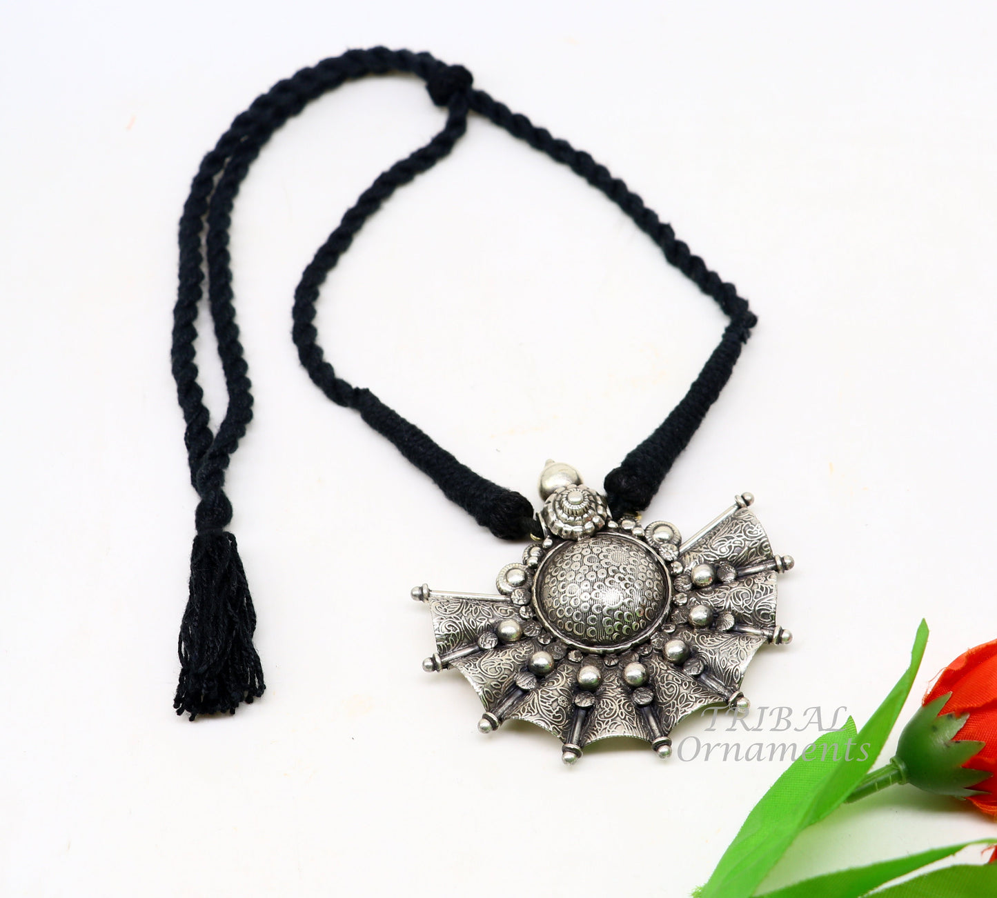 925 sterling silver handmade vintage ethnic style fabulous unique design pendant necklace best belly dance ethnic garba jewelry nsp506 - TRIBAL ORNAMENTS