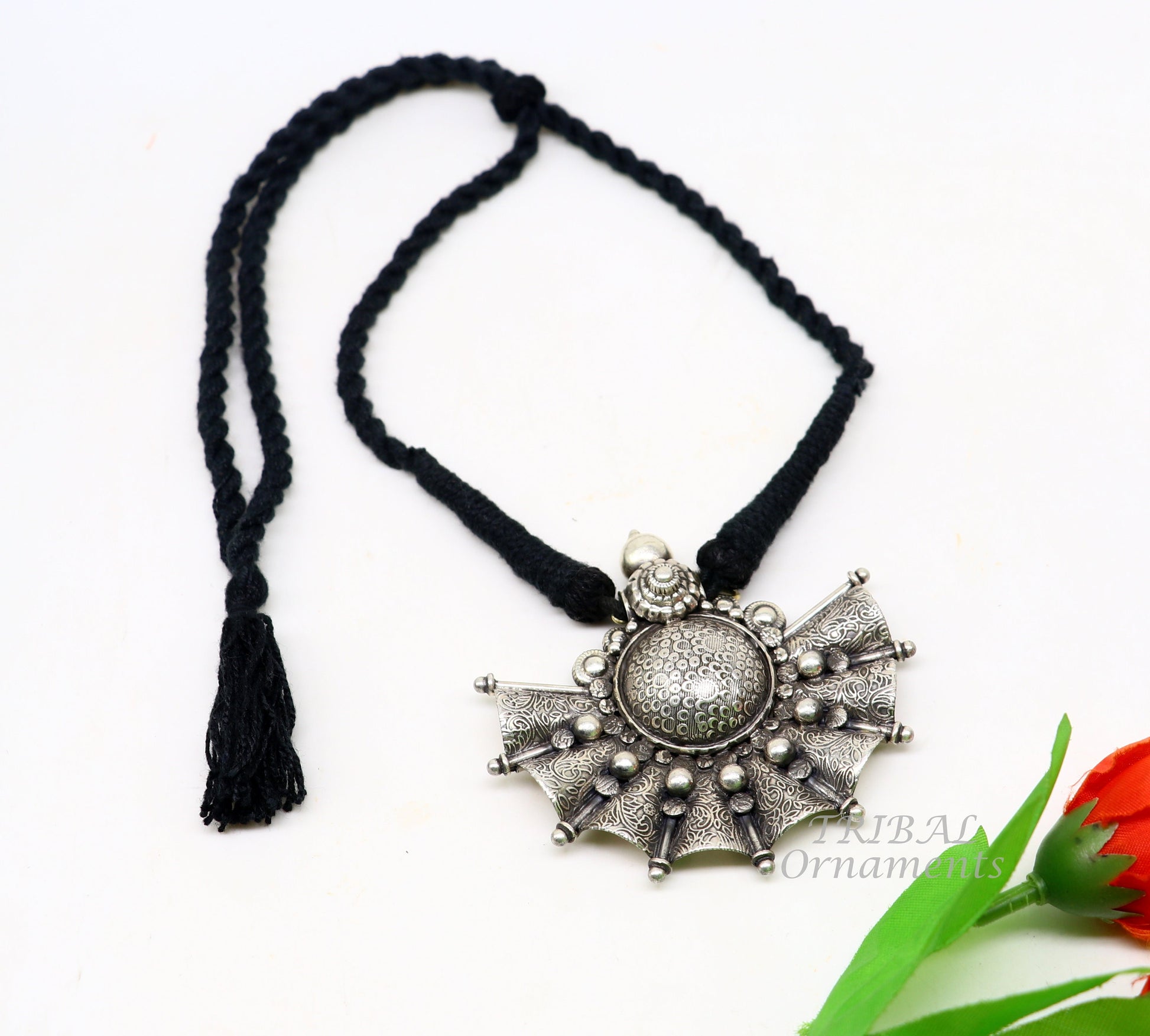 925 sterling silver handmade vintage ethnic style fabulous unique design pendant necklace best belly dance ethnic garba jewelry nsp506 - TRIBAL ORNAMENTS