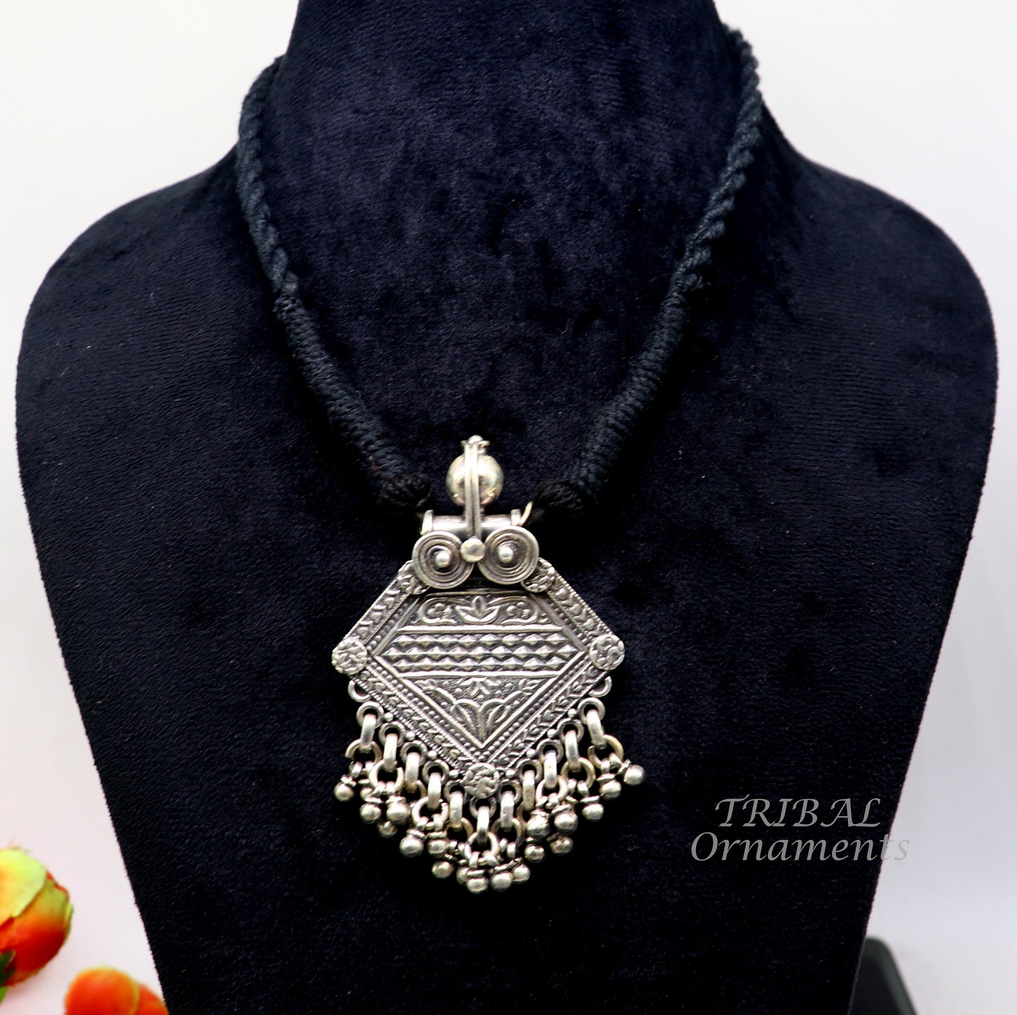 925 sterling silver handmade vintage ethnic style fabulous unique design pendant necklace best belly dance ethnic garba jewelry nsp507 - TRIBAL ORNAMENTS