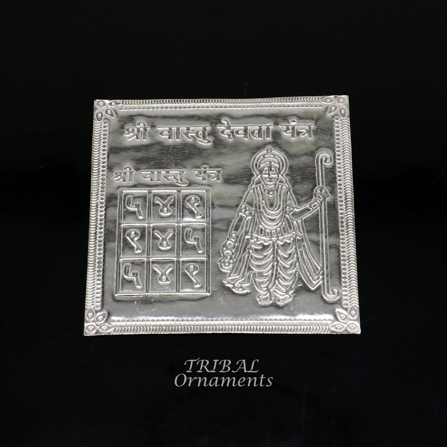 925 sterling silver handmade Shree Vastu Yantra, best for your home,Silver vastu yantram puja article from india su885 - TRIBAL ORNAMENTS