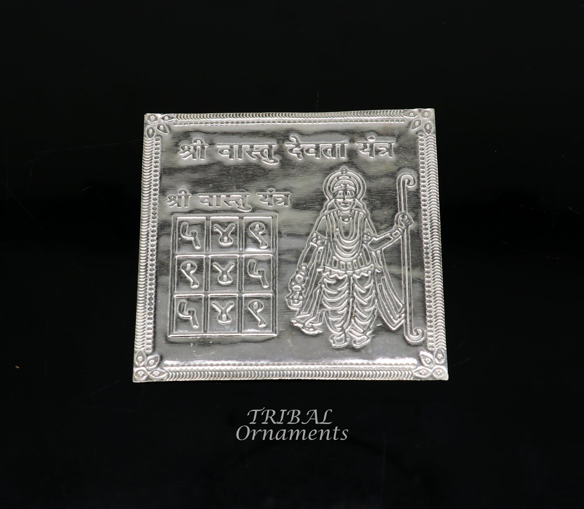 925 sterling silver handmade Shree Vastu Yantra, best for your home,Silver vastu yantram puja article from india su885 - TRIBAL ORNAMENTS