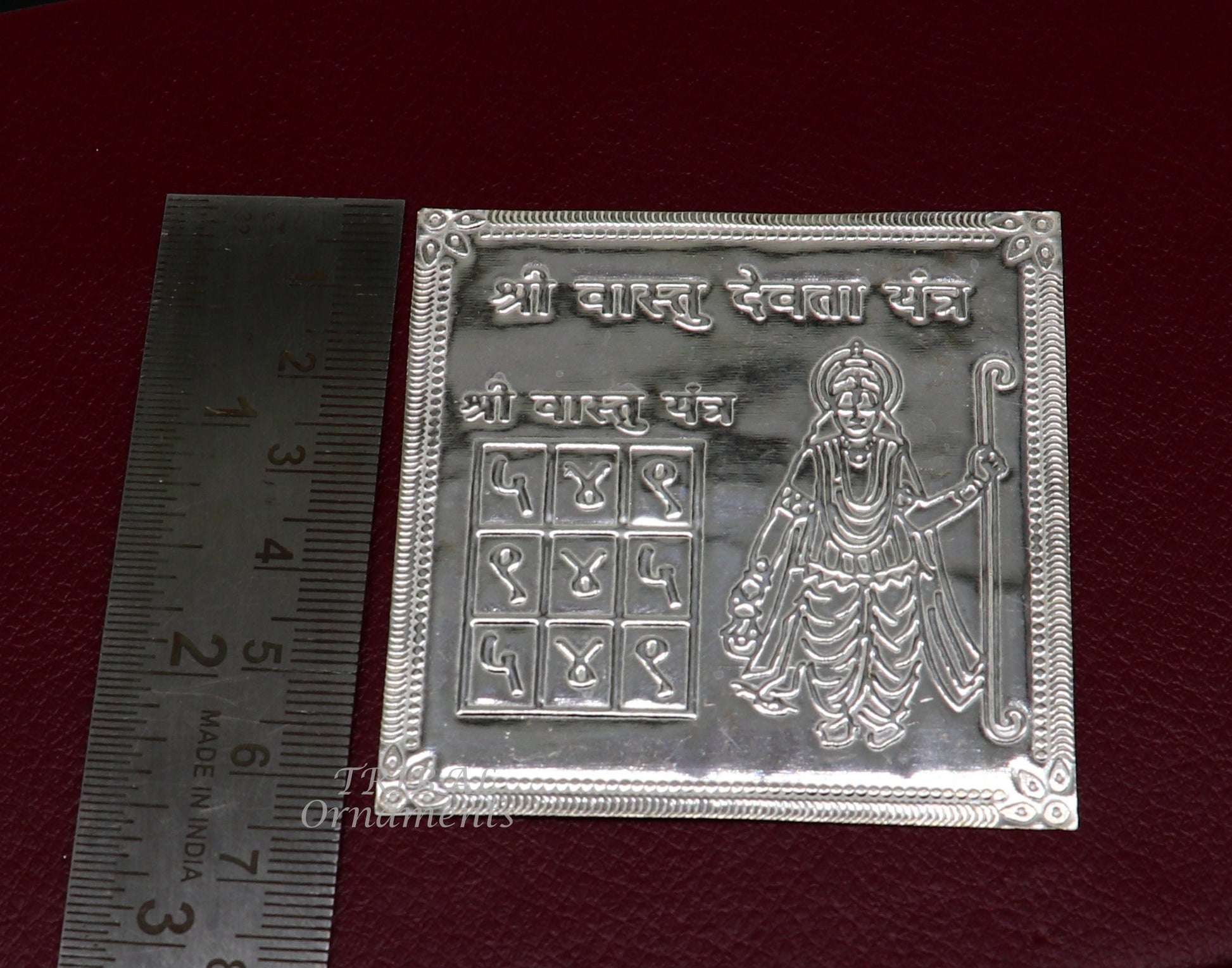 925 sterling silver handmade Shree Vastu Yantra, best for your home,Silver vastu yantram puja article from india su885 - TRIBAL ORNAMENTS