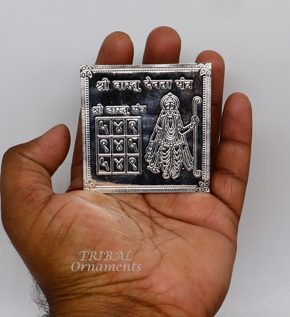 925 sterling silver handmade Shree Vastu Yantra, best for your home,Silver vastu yantram puja article from india su885 - TRIBAL ORNAMENTS