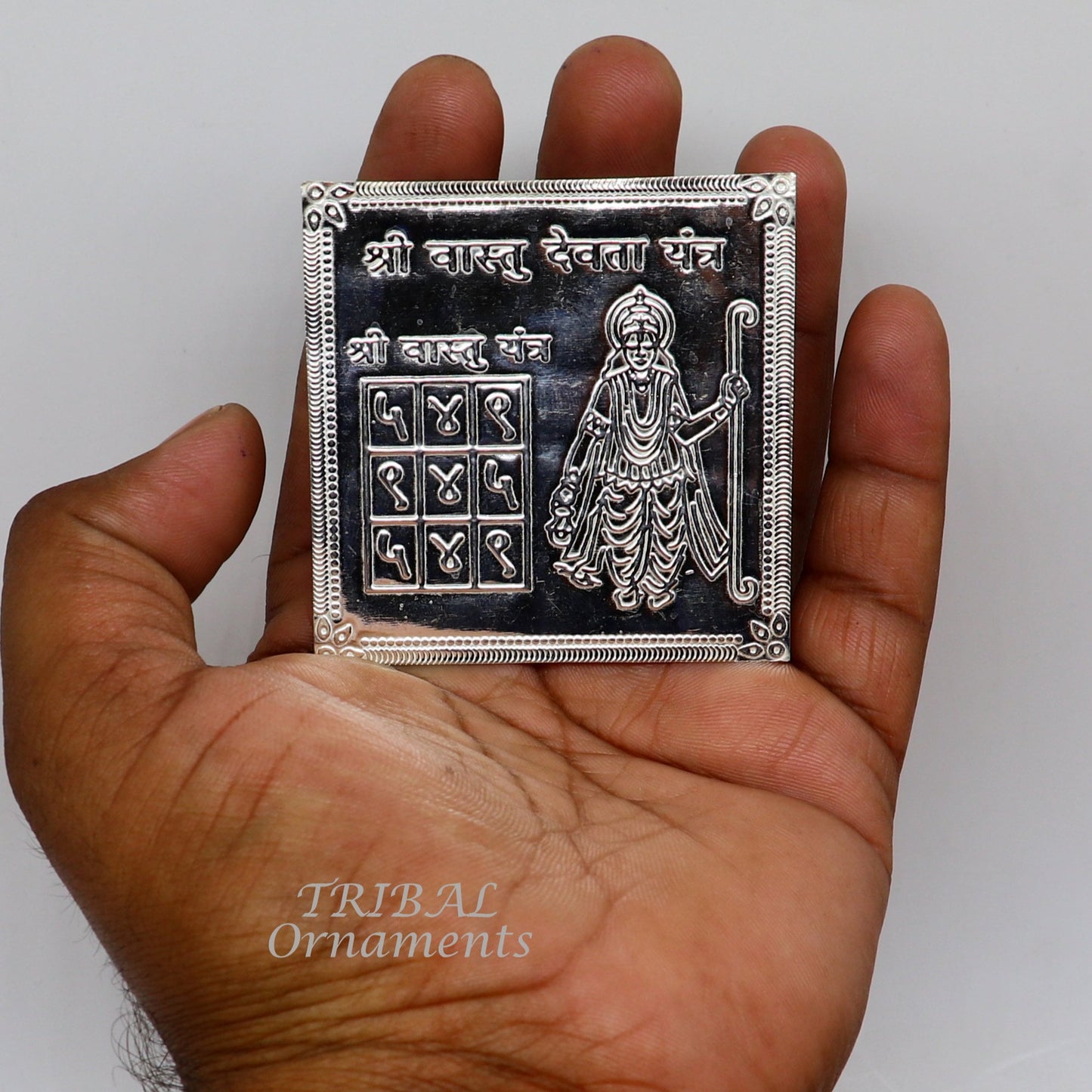 925 sterling silver handmade Shree Vastu Yantra, best for your home,Silver vastu yantram puja article from india su885 - TRIBAL ORNAMENTS