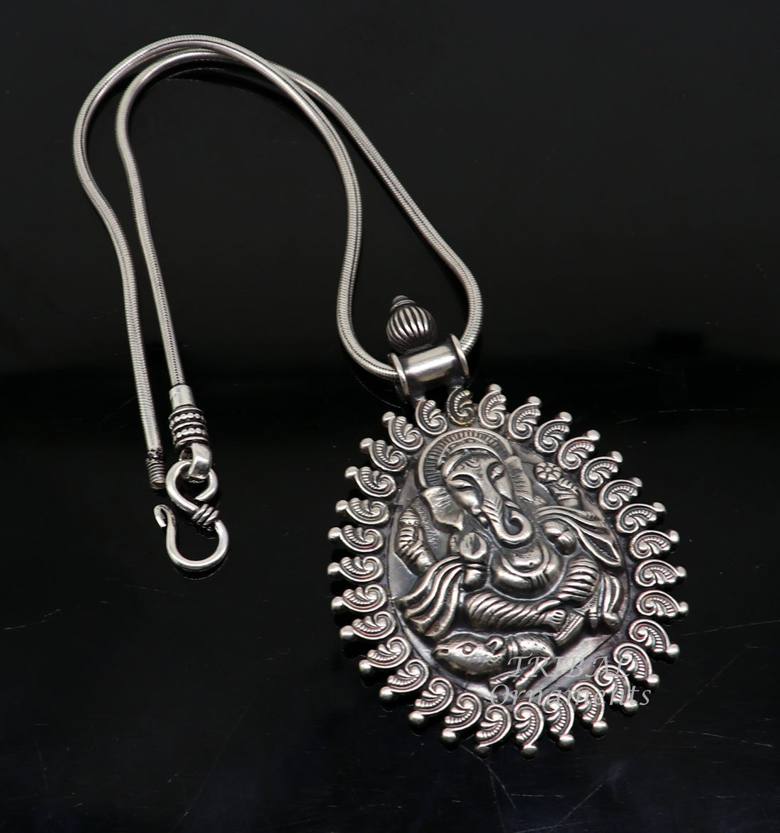 925 sterling silver handmade vintage design amazing lord Ganesha pendant best brides ethnic tribal belly dance jewelry  india nsp516 - TRIBAL ORNAMENTS