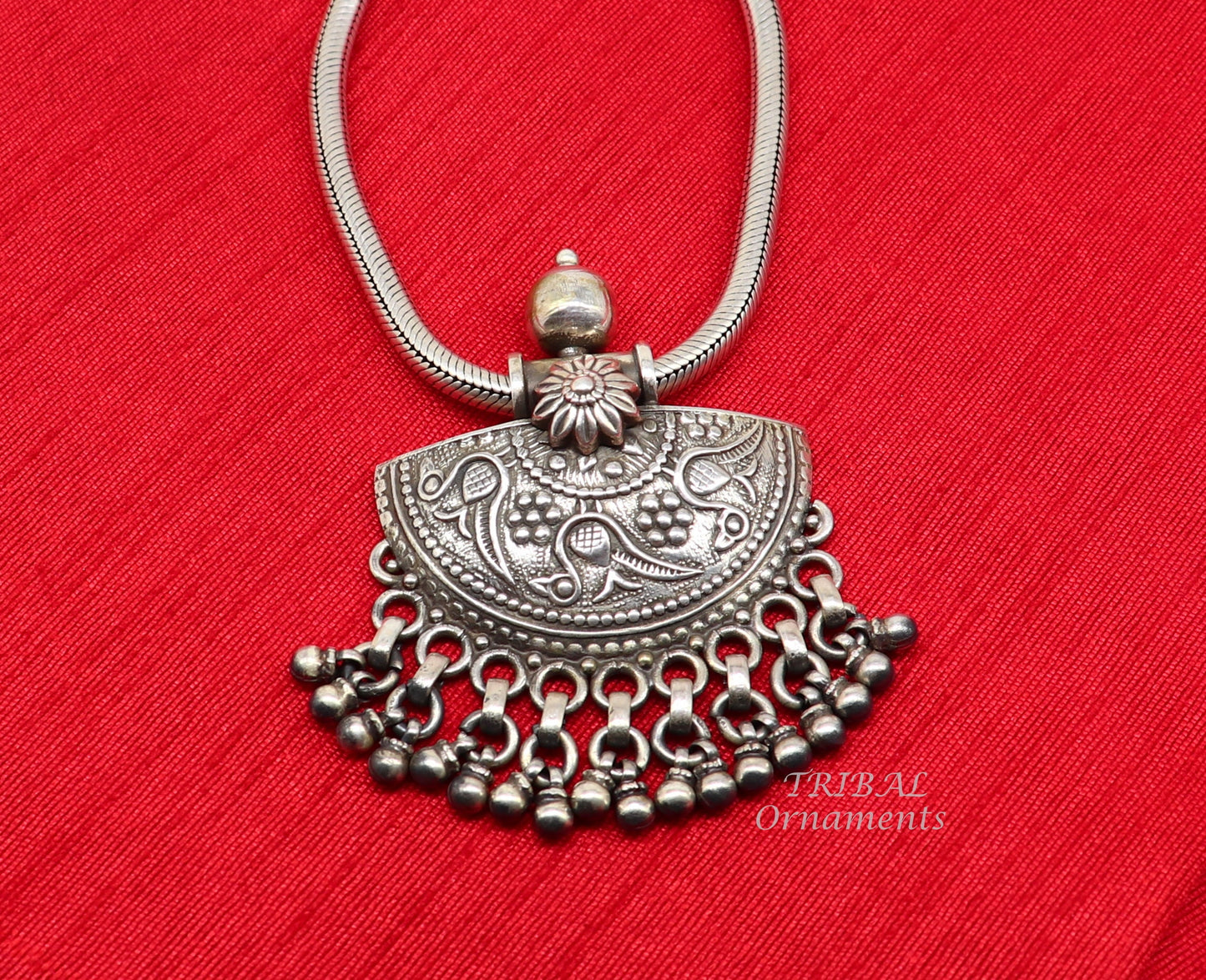 925 sterling silver handmade amazing vintage design charm pendant best brides ethnic tribal belly dance jewelry  india nsp517 - TRIBAL ORNAMENTS