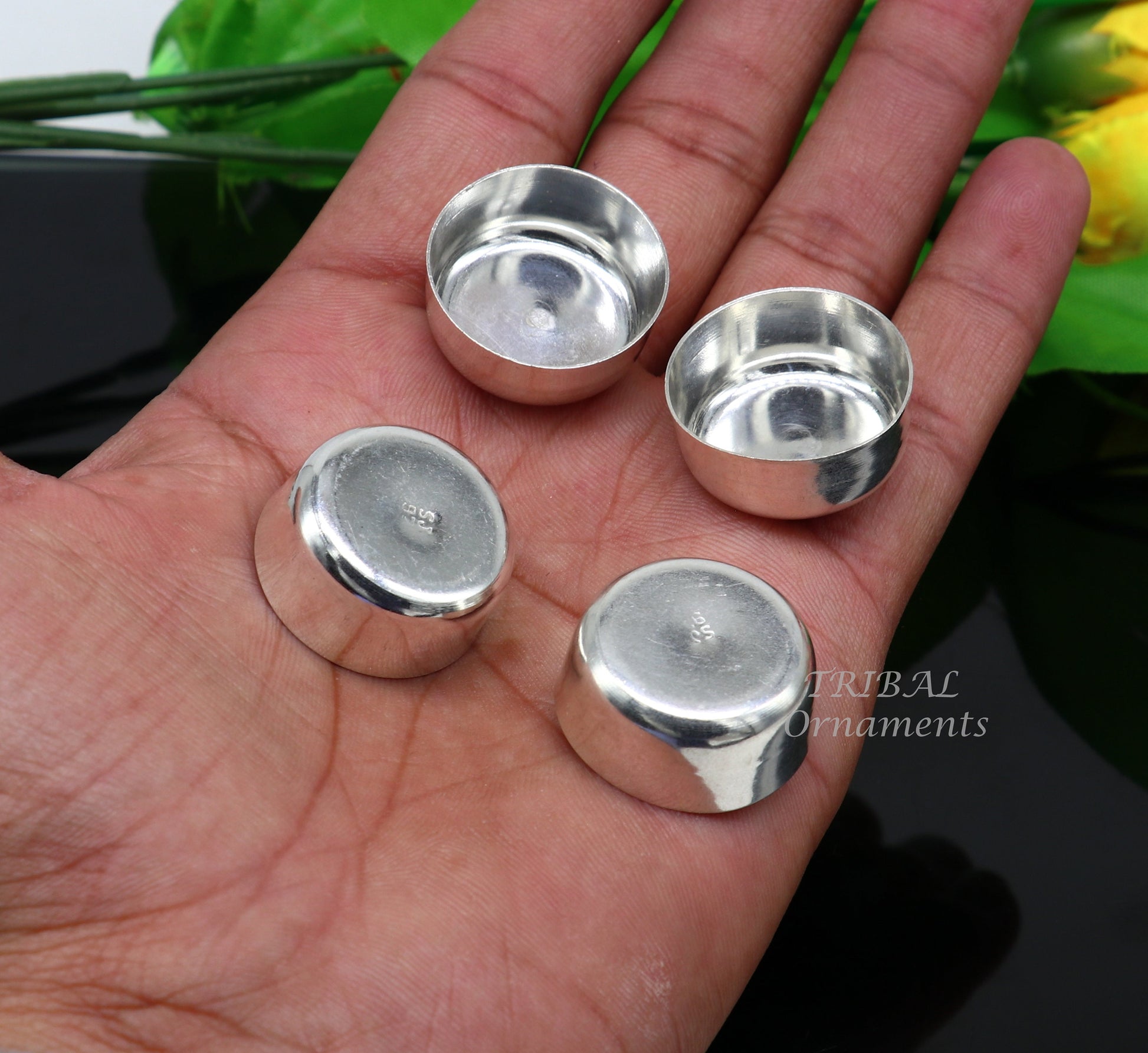 925 silver handmade silver small bowlor Tilak bowl , best small tiny bowl for saffron sandal or kumkum  tilak dani su897 - TRIBAL ORNAMENTS