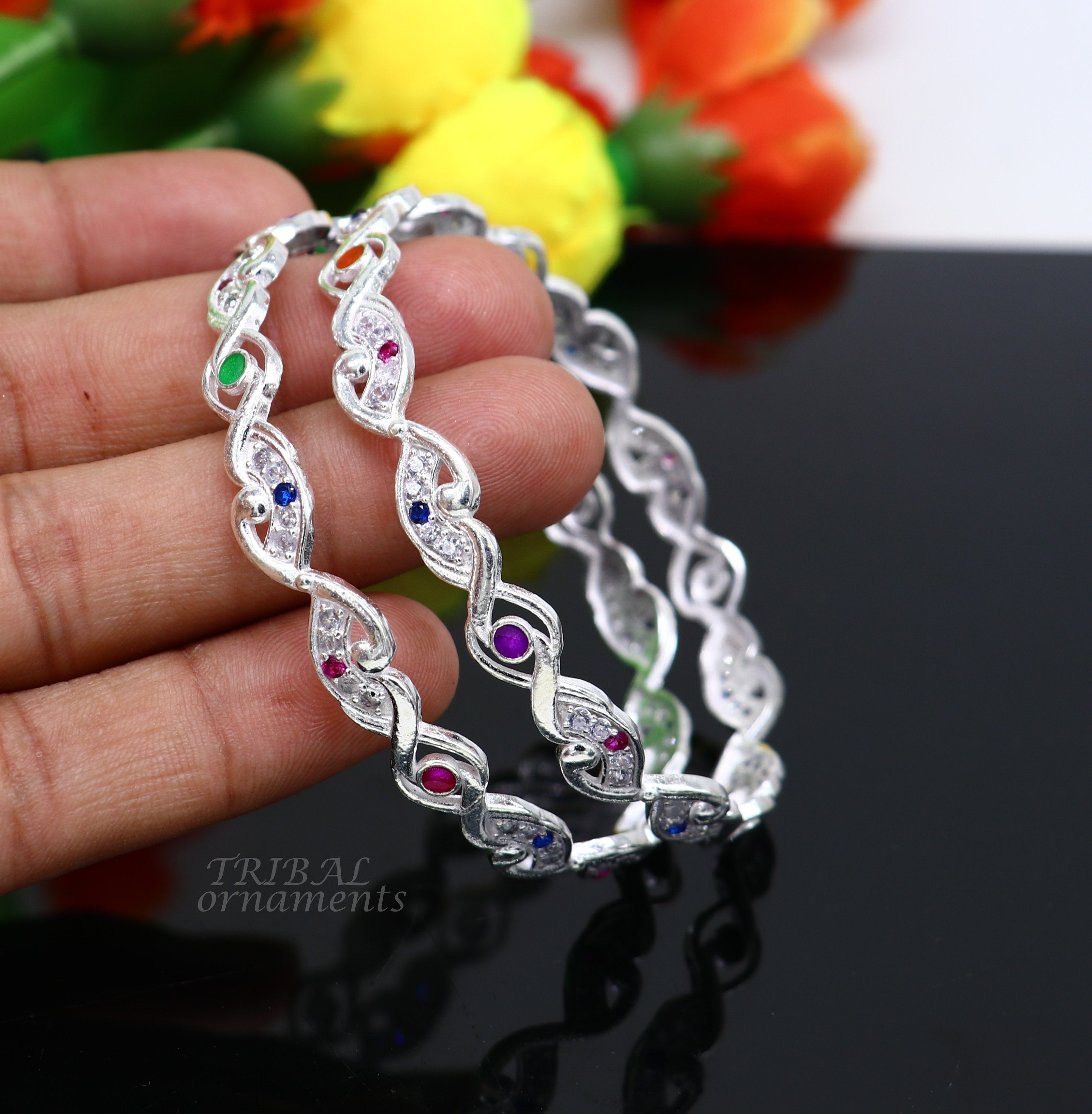 Bangles / Kadas – Page 4 – Nakoda Payals | Silver bracelet designs, Silver  jewelry fashion, Silver jewelry accessories