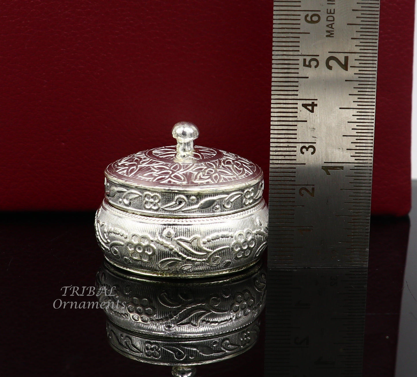 925 sterling silver trinket box, kajal box/casket box bridal polygon shape sindur box collection, container box, eyeliner box gifting stb382 - TRIBAL ORNAMENTS