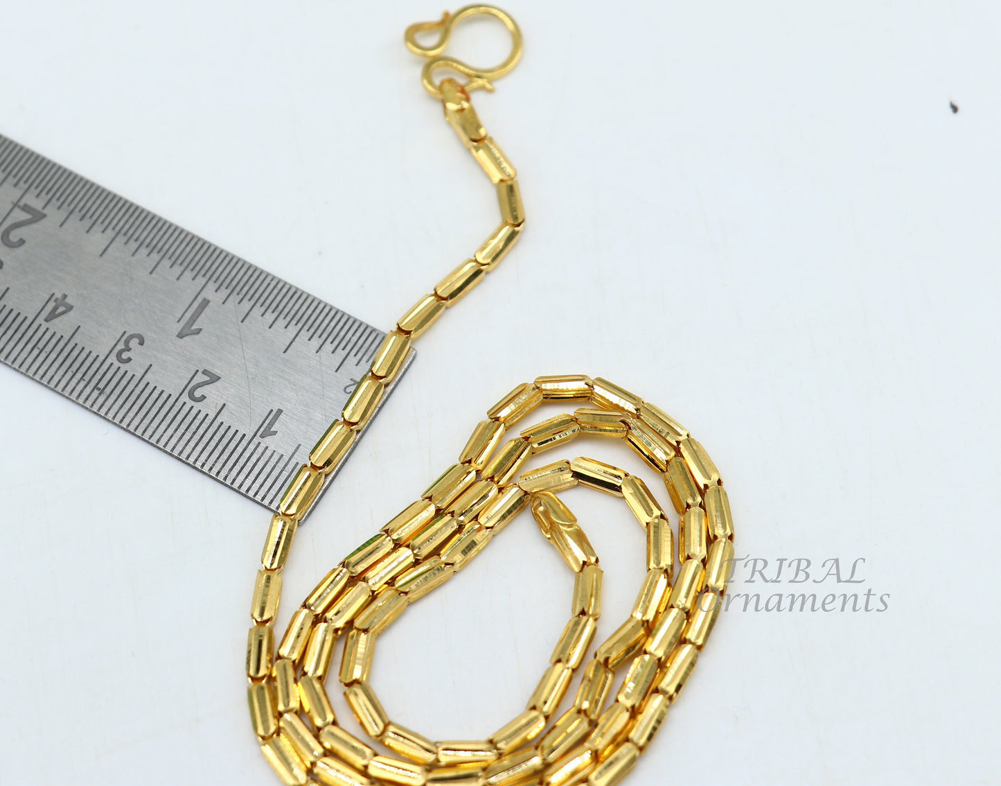 18kt ct yellow gold handmade amazing unique style baht chain all sizes necklace unisex jewelry, best gifting jewelry ch564 - TRIBAL ORNAMENTS