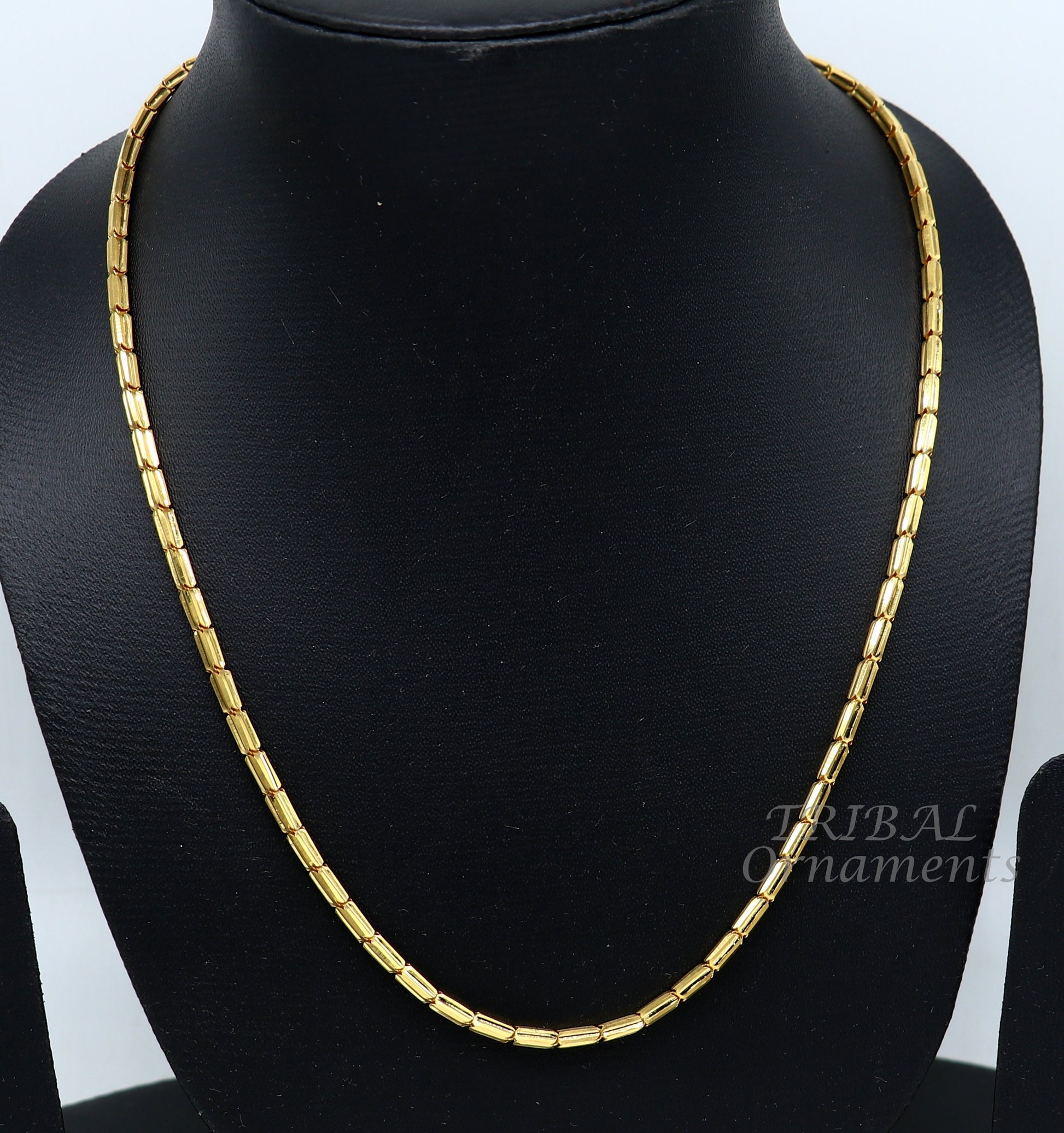18kt ct yellow gold handmade amazing unique style baht chain all sizes necklace unisex jewelry, best gifting jewelry ch564 - TRIBAL ORNAMENTS
