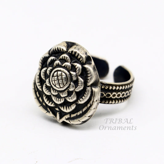 925 sterling silver handmade fabulous vintage antique design adjustable rings band for Brides gifting jewelry temple jewelry SR339 - TRIBAL ORNAMENTS