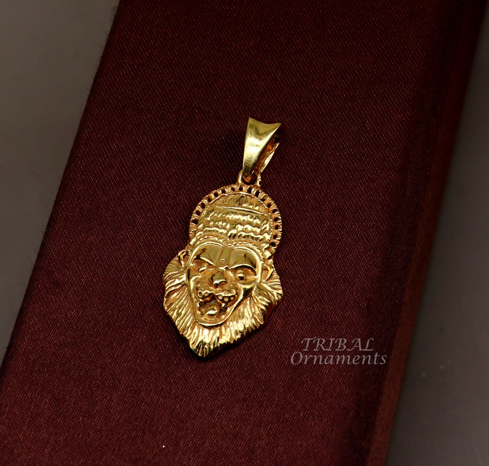 Memoir Gold plated Brass, Durga Sherawali mata Chain god pendant Hindu  necklace jewellery Men women : Amazon.in: Fashion