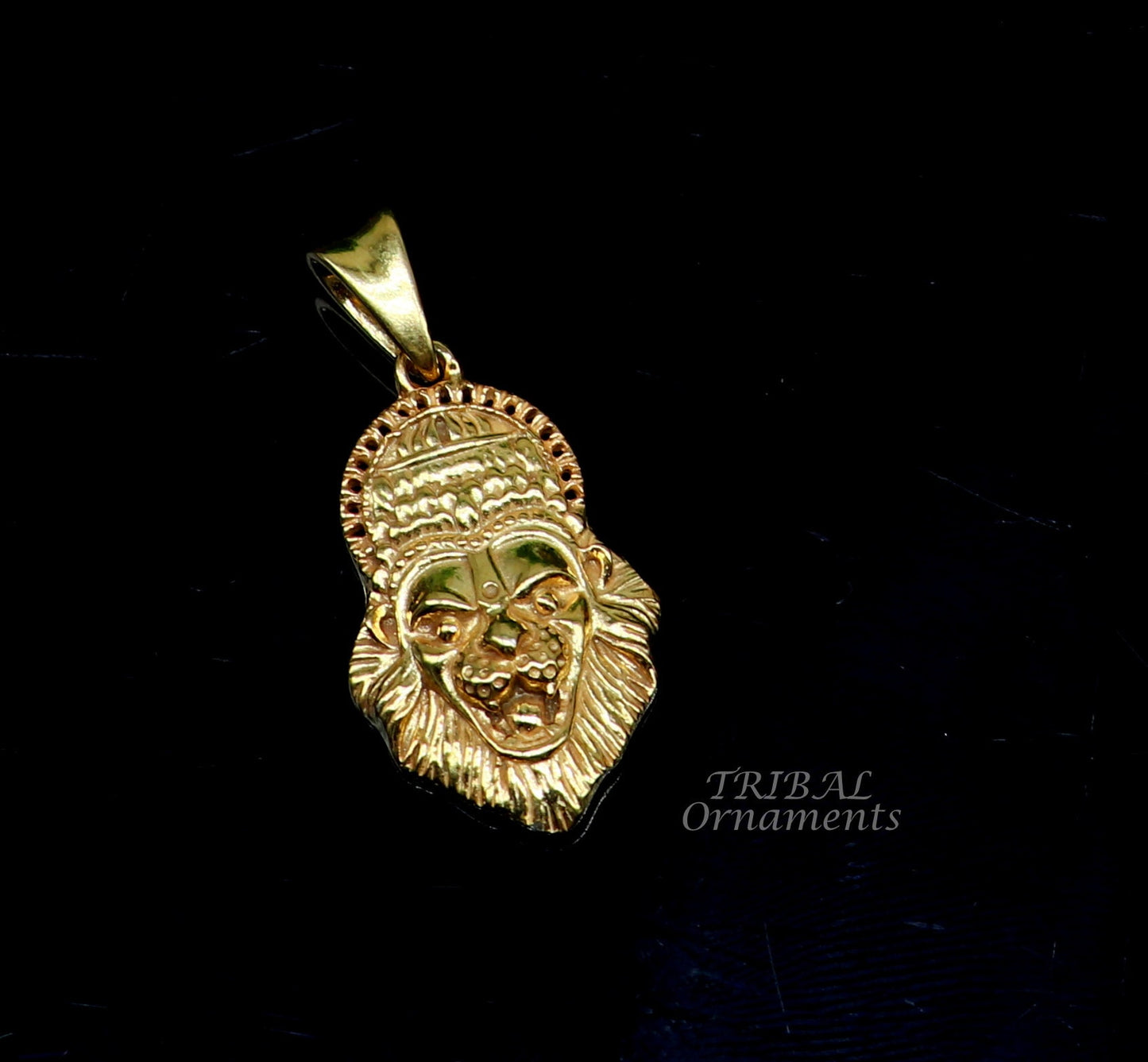 Gold polished 925 sterling silver God Vishnu Narsimha pendant, stylish customized pendant, best gifting locket pendant necklace nsp545 - TRIBAL ORNAMENTS