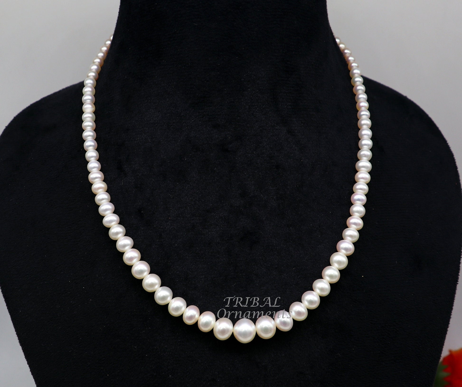 119carats fresh water pearl 4 to 9mm single line layer string necklace set gorgeous wedding or daily use necklace jewelry belly dance pnec04 - TRIBAL ORNAMENTS