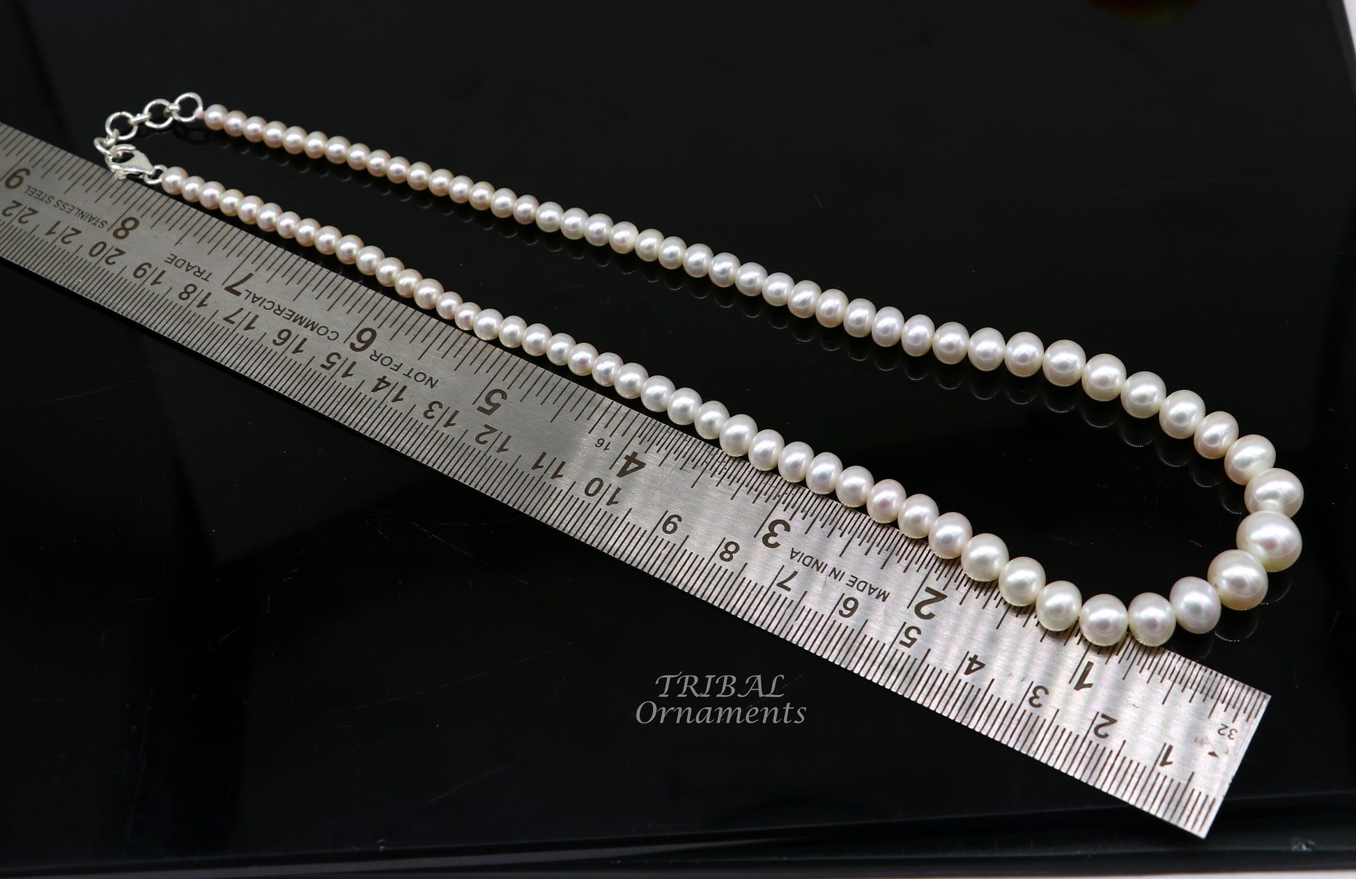119carats fresh water pearl 4 to 9mm single line layer string necklace set gorgeous wedding or daily use necklace jewelry belly dance pnec04 - TRIBAL ORNAMENTS