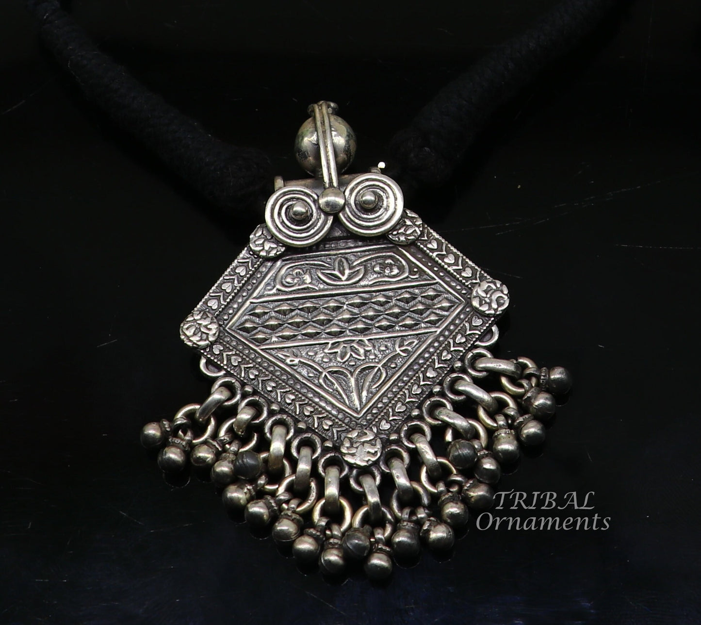 925 sterling silver handmade vintage ethnic style fabulous unique design pendant necklace best belly dance ethnic garba jewelry nsp507 - TRIBAL ORNAMENTS