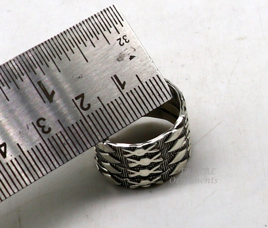 925 Sterling silver Vintage handmade solid spiral design ring band , excellent tribal customized belly dance hippie & boho jewelry sr345 - TRIBAL ORNAMENTS