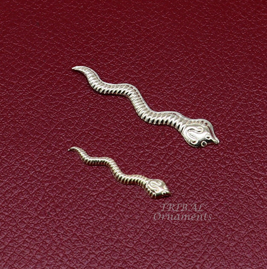 Sterling silver handmade Nag Nagin snake joda pair for puja or worshipping su869 - TRIBAL ORNAMENTS
