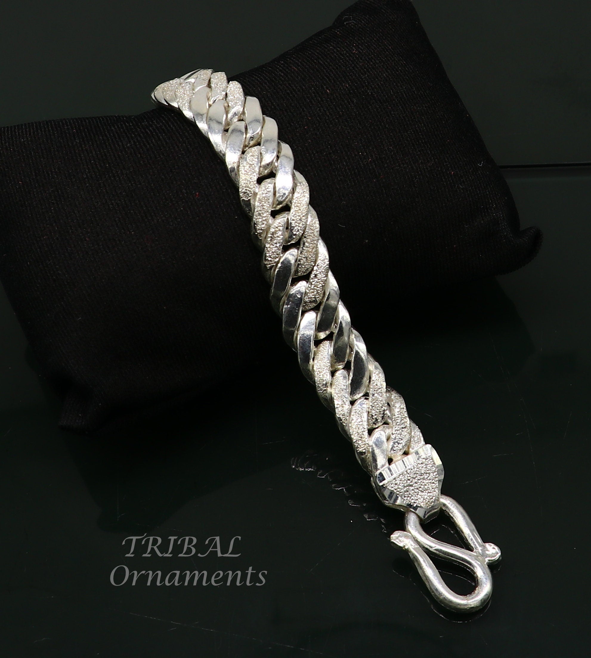 U7 Men Wrist Chain Bracelet Platinum/Black/Gold Plated Heavy Thick Link  Chain Bracelet for Men Women, Length 7.5/8.3 Inch,