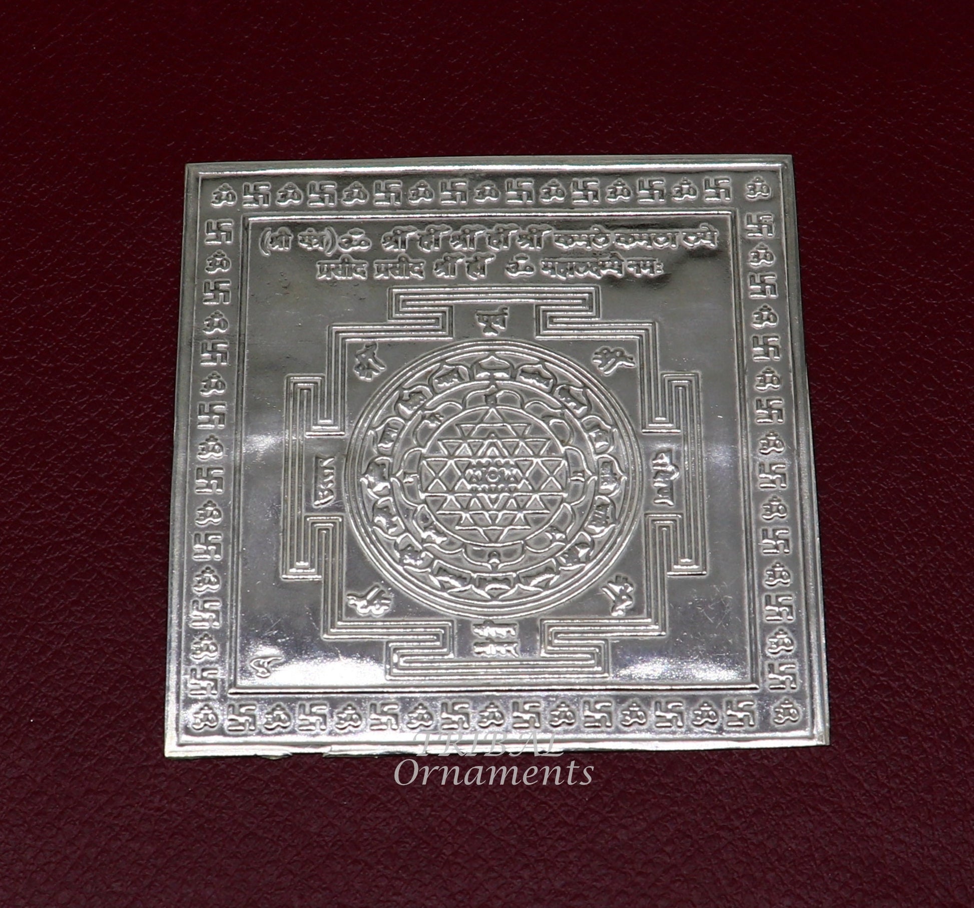 925 sterling silver handmade idol Shree kubera or shri  Yantram holy divine yantram for wealth and prosperity, puja article su882 - TRIBAL ORNAMENTS