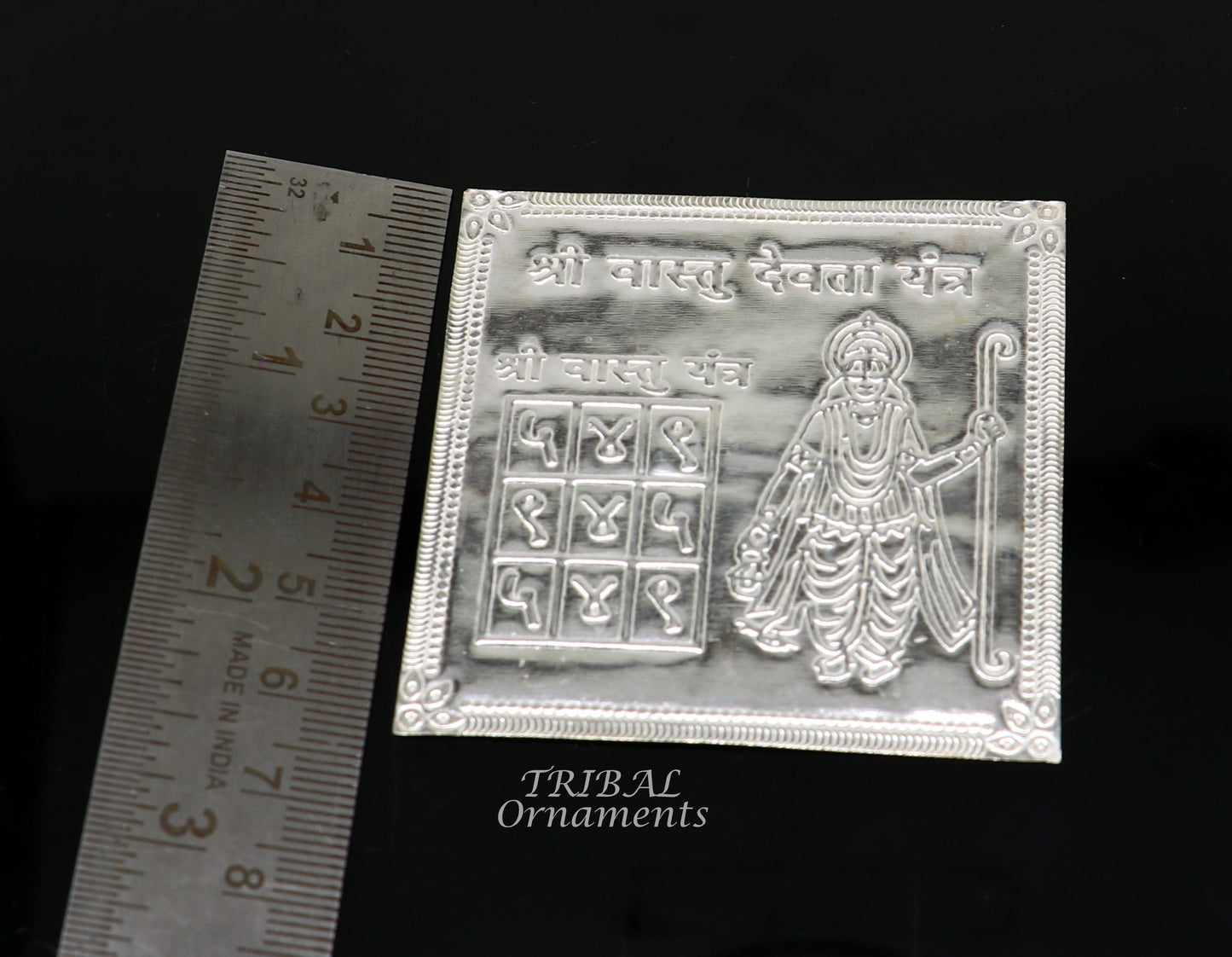 925 sterling silver handmade Shree Vastu Yantra, best for your home,Silver vastu yantram puja article from india su885 - TRIBAL ORNAMENTS