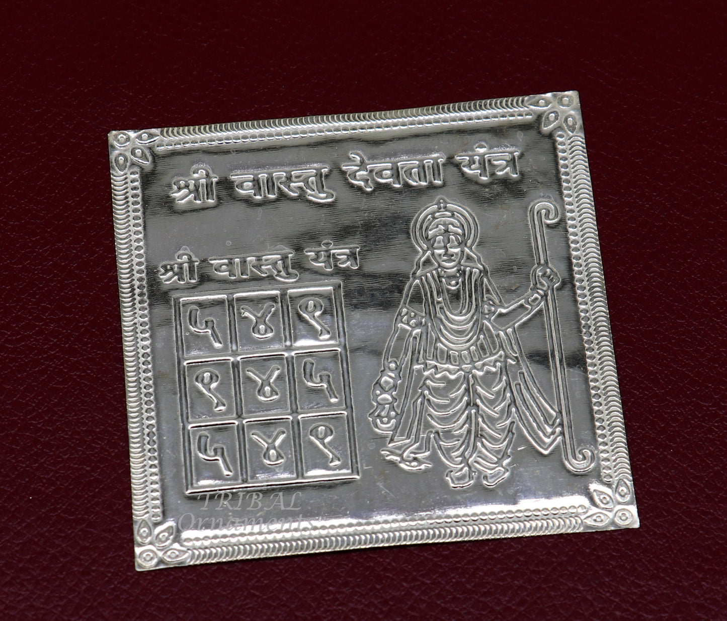 925 sterling silver handmade Shree Vastu Yantra, best for your home,Silver vastu yantram puja article from india su885 - TRIBAL ORNAMENTS