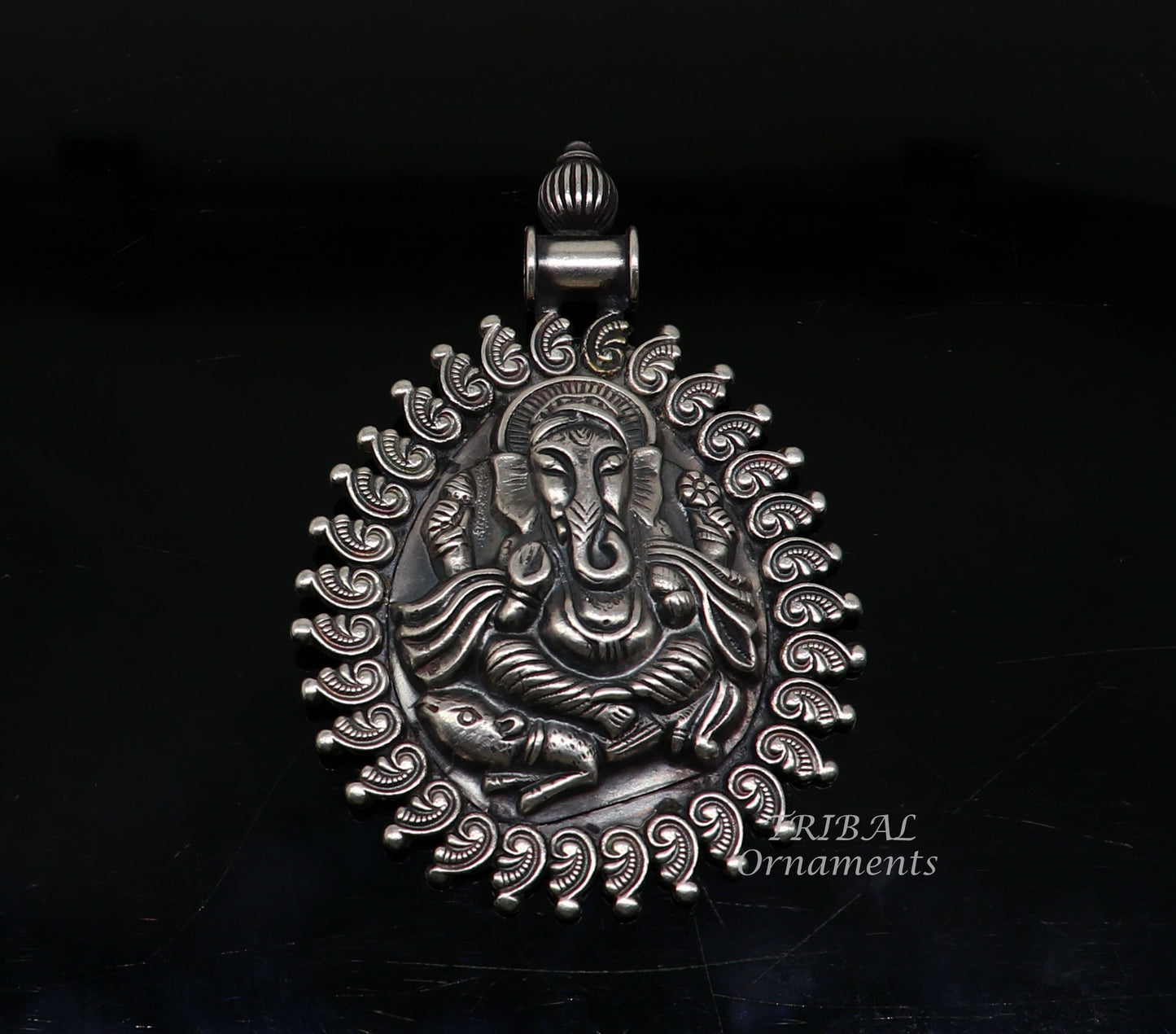 925 sterling silver handmade vintage design amazing lord Ganesha pendant best brides ethnic tribal belly dance jewelry  india nsp516 - TRIBAL ORNAMENTS