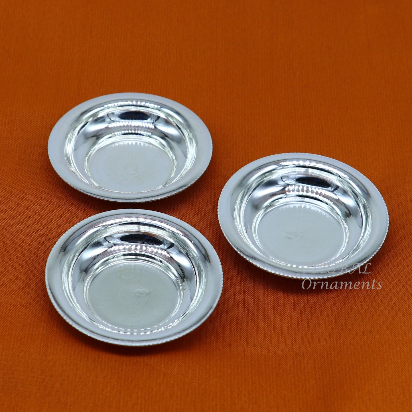 925 silver handmade silver small plate or Tilak bowl , best small tiny plate for saffron sandal or kumkum  tilak dani su895 - TRIBAL ORNAMENTS