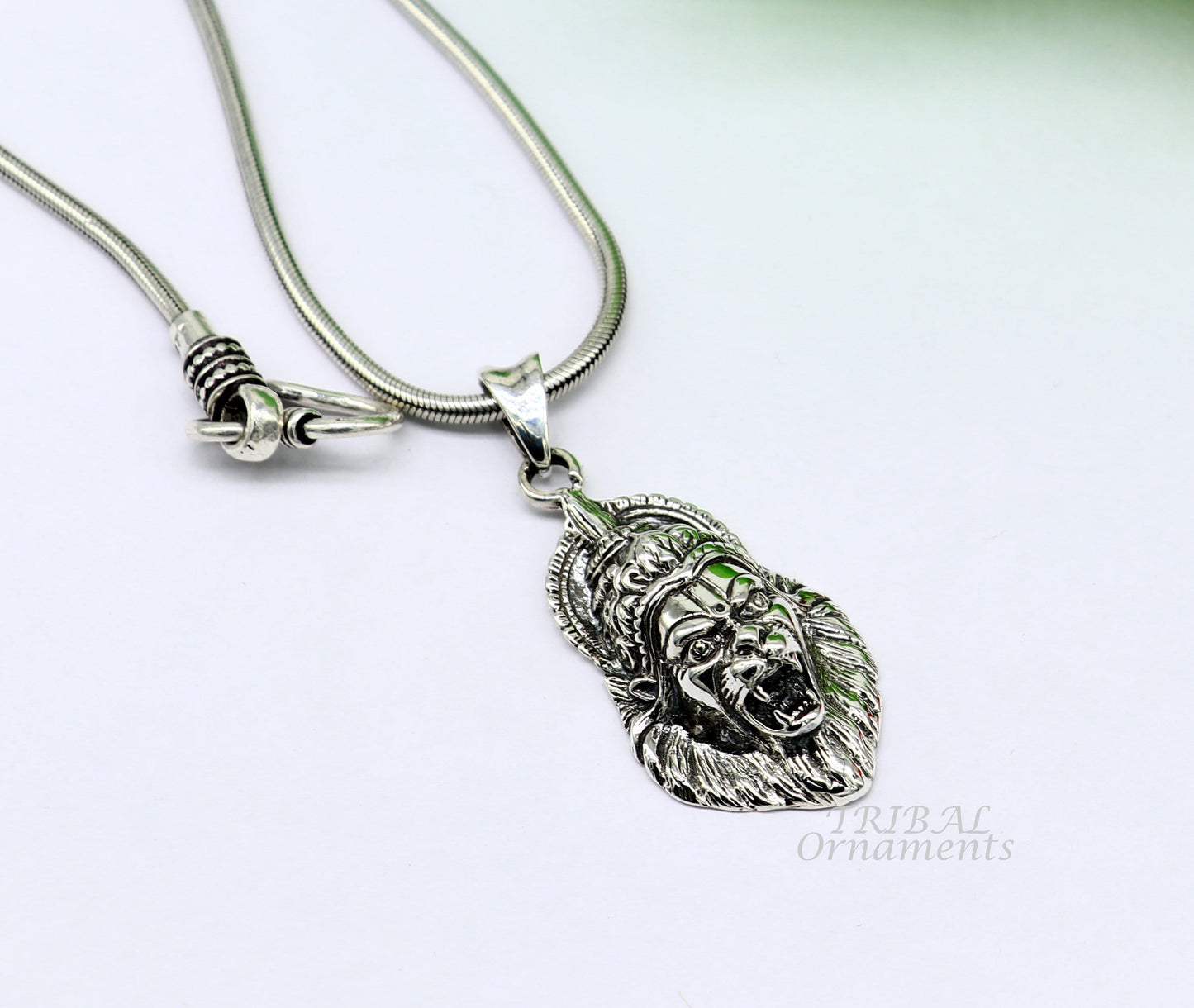925 fine pure silver idol God Vishnu Narsimha pendant, stylish customized pendant, best gifting locket oxidized pendant necklace nsp551 - TRIBAL ORNAMENTS