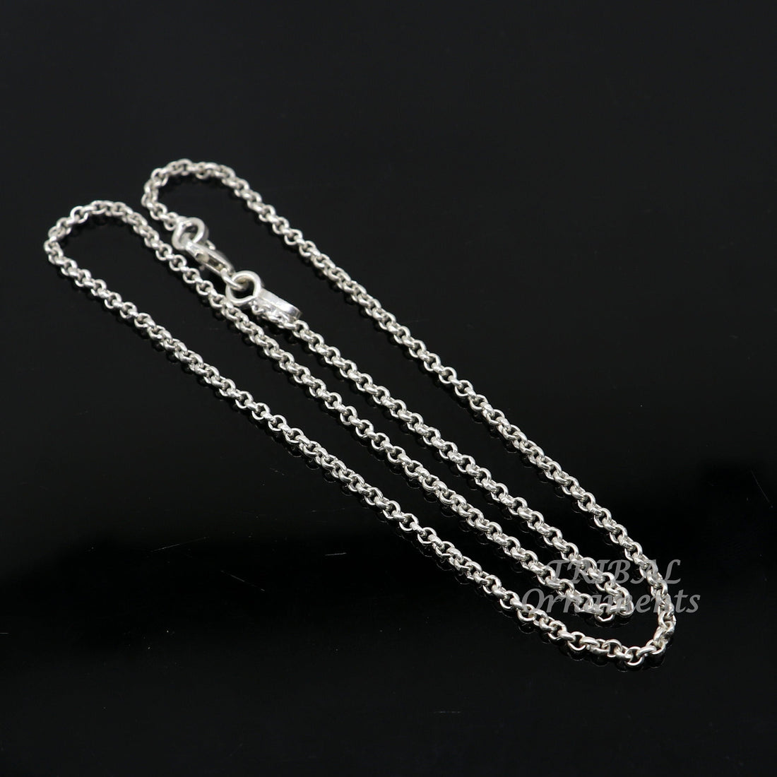 Sterling silver handmade fabulous cable rolo chain unisex necklace jewelry best gifting chain from india ch201 - TRIBAL ORNAMENTS