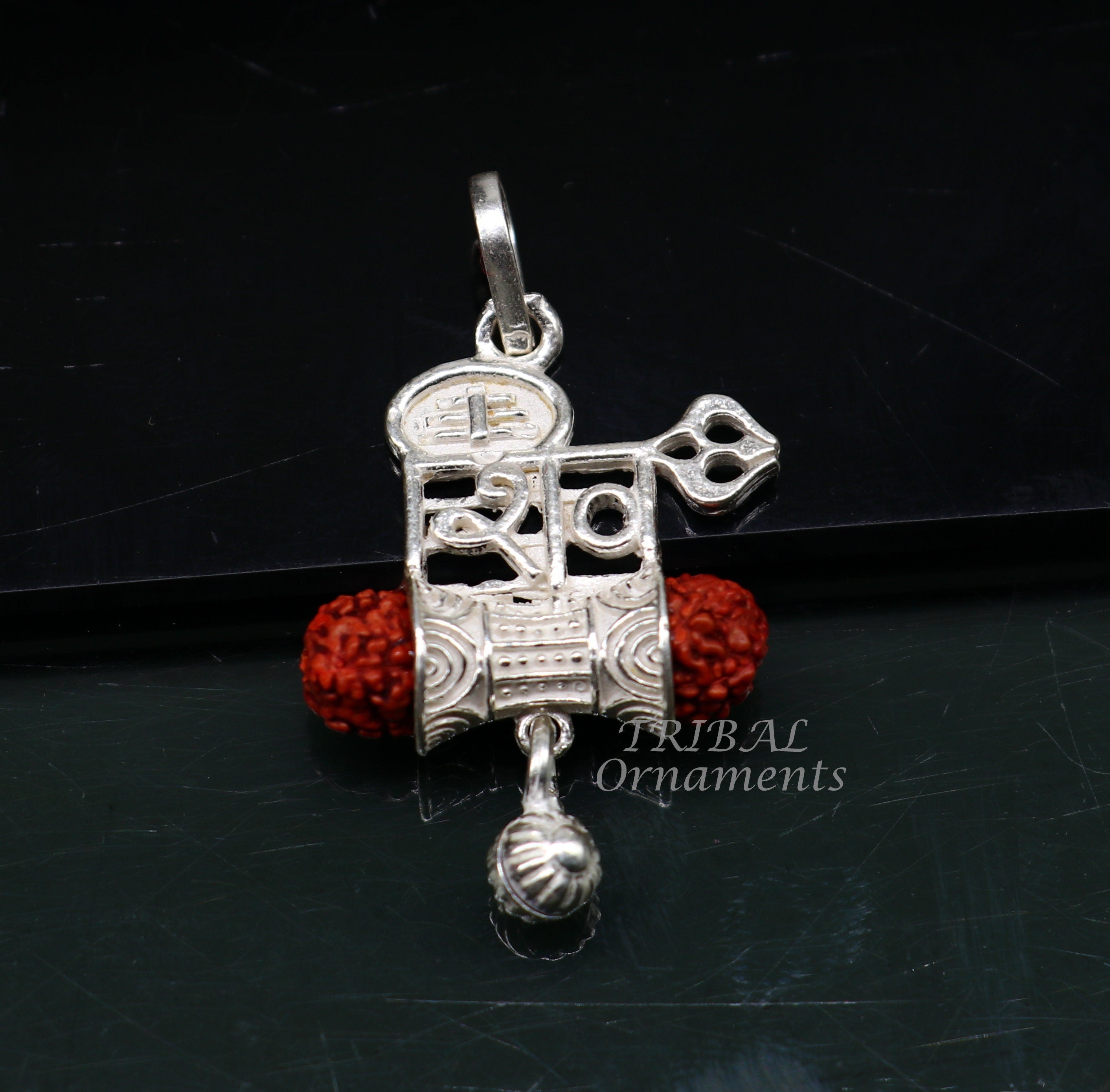 Rudraksha hot sale damru pendant