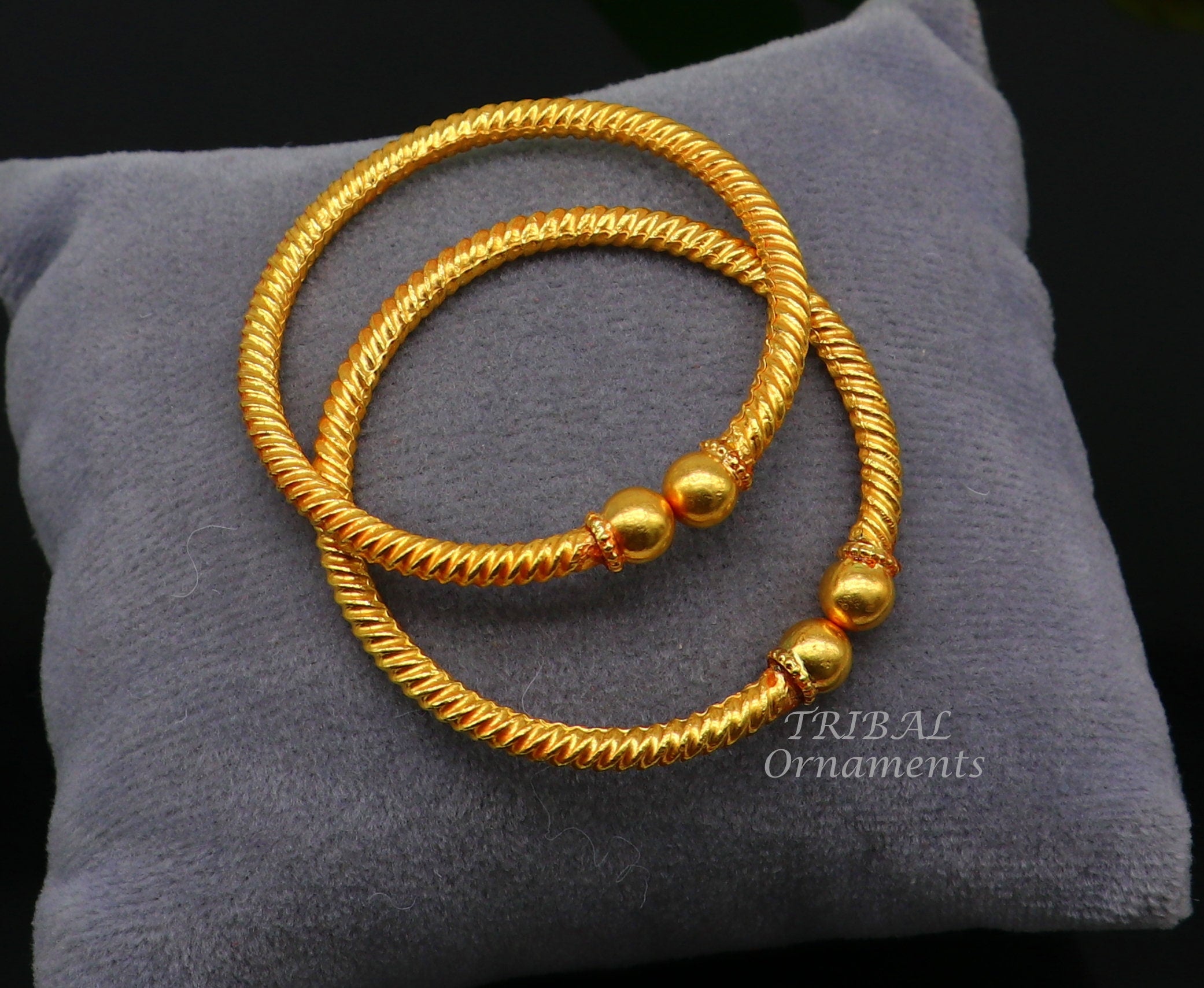 Expandable Gold Baby Bangles in 22K available online