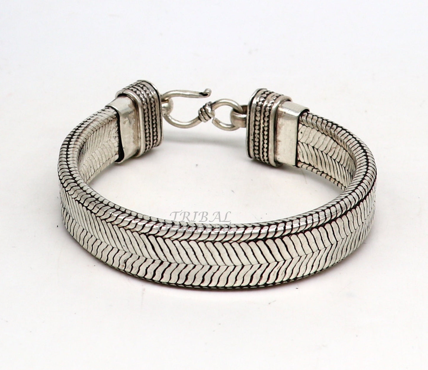 925 sterling silver handmade gorgeous vintage design solid wheat chain flexible bracelet belt unisex jewelry from Rajasthan India sbr408 - TRIBAL ORNAMENTS