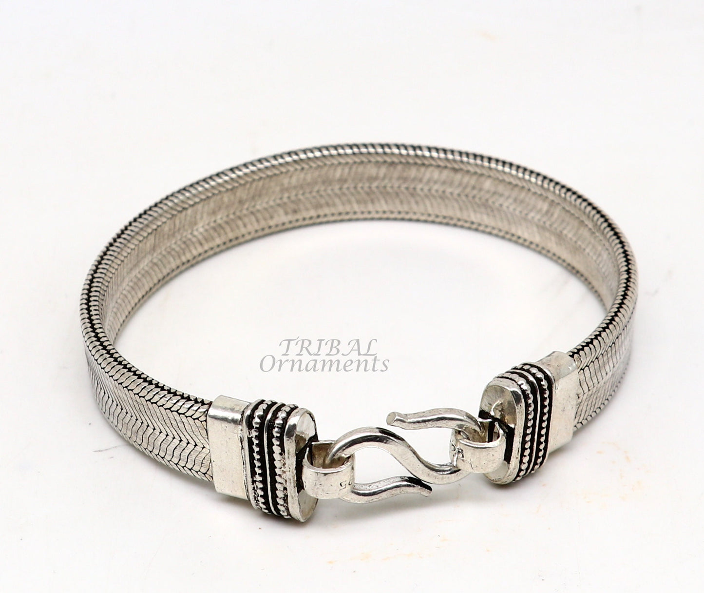 925 sterling silver handmade vintage design customized wheat bracelet wrist belt for men's, amazing gifting jewelry from india  sbr410 - TRIBAL ORNAMENTS