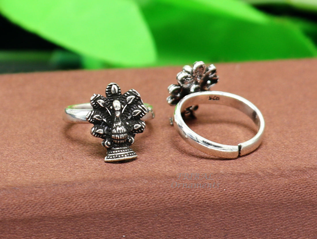 925 sterling silver handmade fabulous dancing peacock design toe ring band tribal belly dance vintage style ethnic jewelry ytr30 - TRIBAL ORNAMENTS