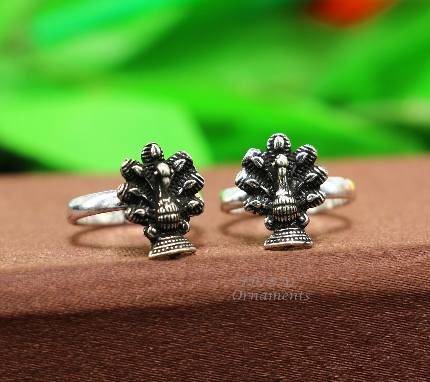 925 sterling silver handmade fabulous dancing peacock design toe ring band tribal belly dance vintage style ethnic jewelry ytr30 - TRIBAL ORNAMENTS