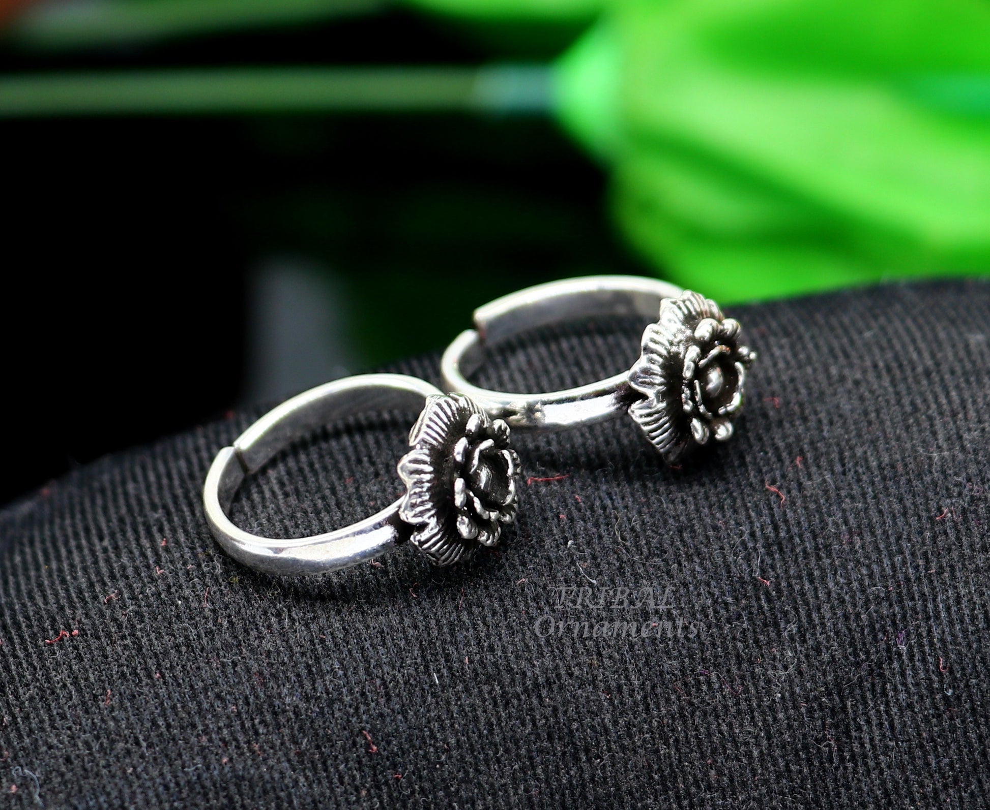 925 sterling silver handmade fabulous flower design toe ring band tribal belly dance vintage style ethnic brides jewelry ytr32 - TRIBAL ORNAMENTS