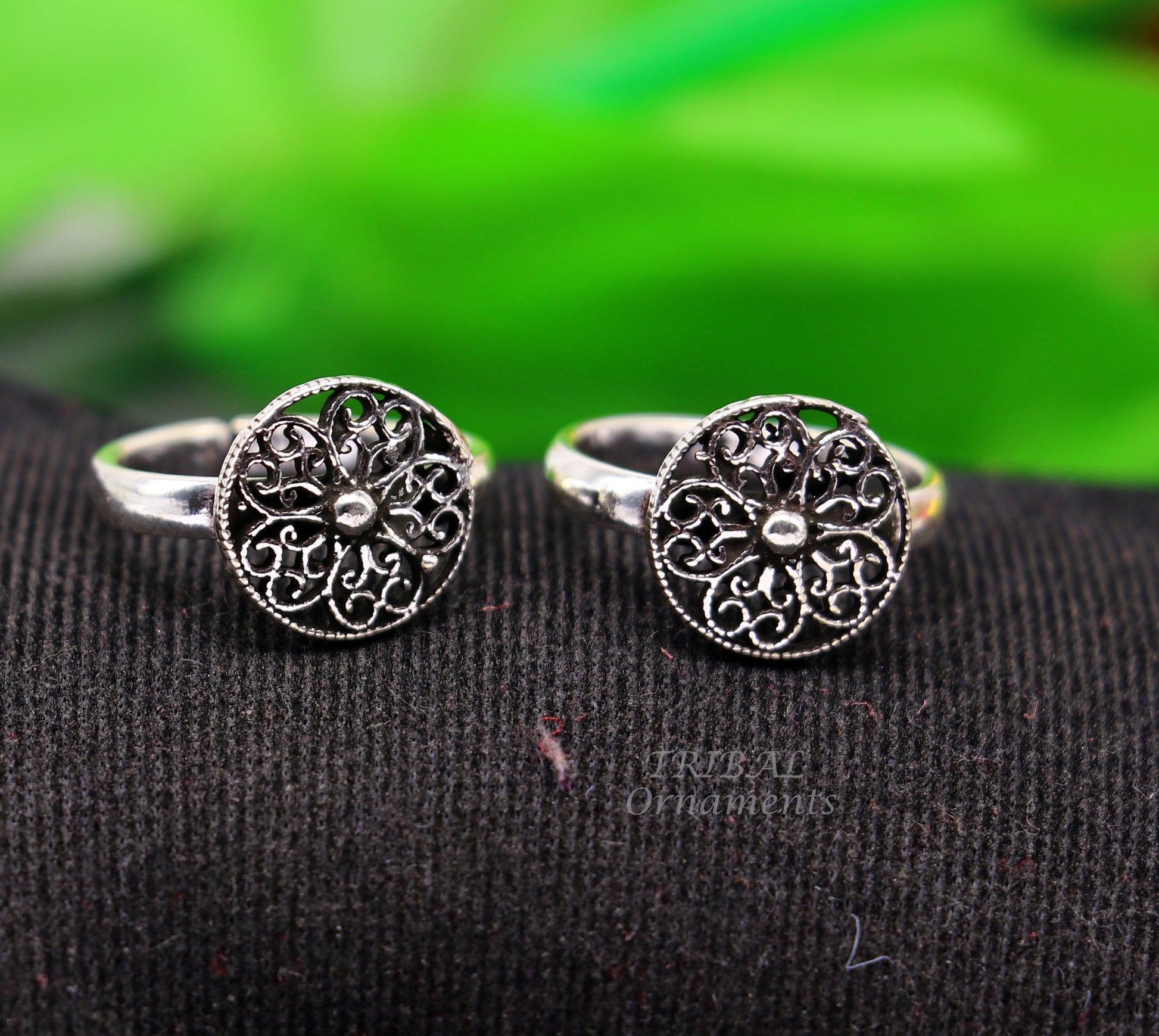 925 sterling silver handmade fabulous flower design toe ring band tribal belly dance vintage style ethnic brides jewelry ytr33 - TRIBAL ORNAMENTS