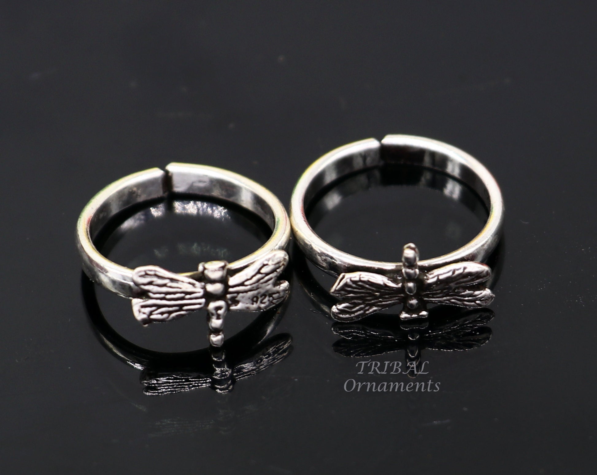 925 sterling silver handmade fabulous butterfly design toe ring band tribal belly dance vintage style ethnic jewelry ytr39 - TRIBAL ORNAMENTS