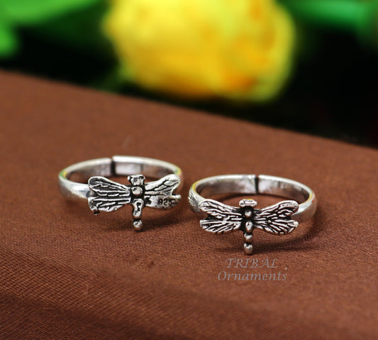 925 sterling silver handmade fabulous butterfly design toe ring band tribal belly dance vintage style ethnic jewelry ytr39 - TRIBAL ORNAMENTS