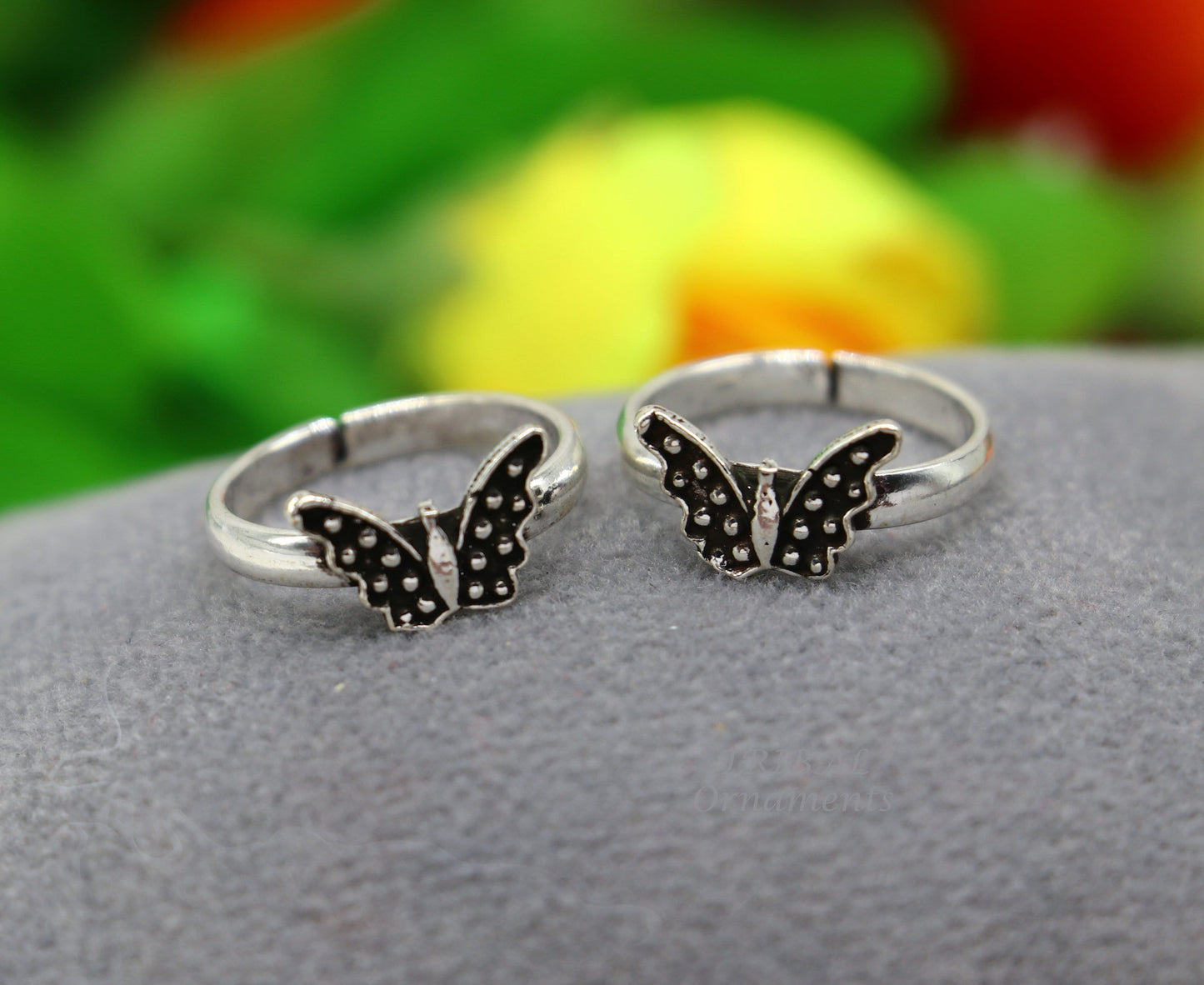 925 sterling silver handmade fabulous butterfly design toe ring band tribal belly dance vintage style ethnic jewelry ytr40 - TRIBAL ORNAMENTS