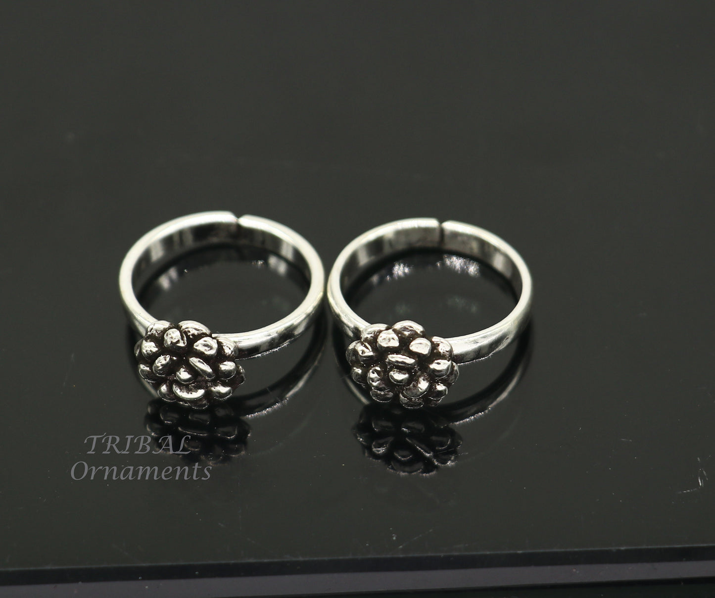 925 sterling silver excellent vintage floral design handmade toe ring, toe band stylish modern women's brides jewelry from india ytr42 - TRIBAL ORNAMENTS