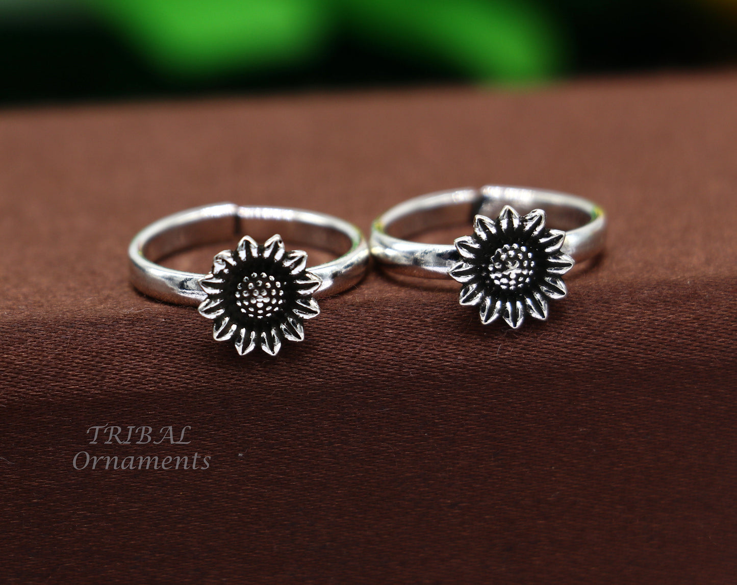 925 sterling silver elegant floral design handmade toe ring, toe band stylish modern women's brides jewelry, india traditional jewelry ytr43 - TRIBAL ORNAMENTS