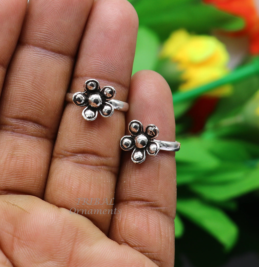 925 sterling silver amazing flower design handmade toe ring, toe band stylish modern women's brides jewelry, india traditional jewelry ytr48 - TRIBAL ORNAMENTS