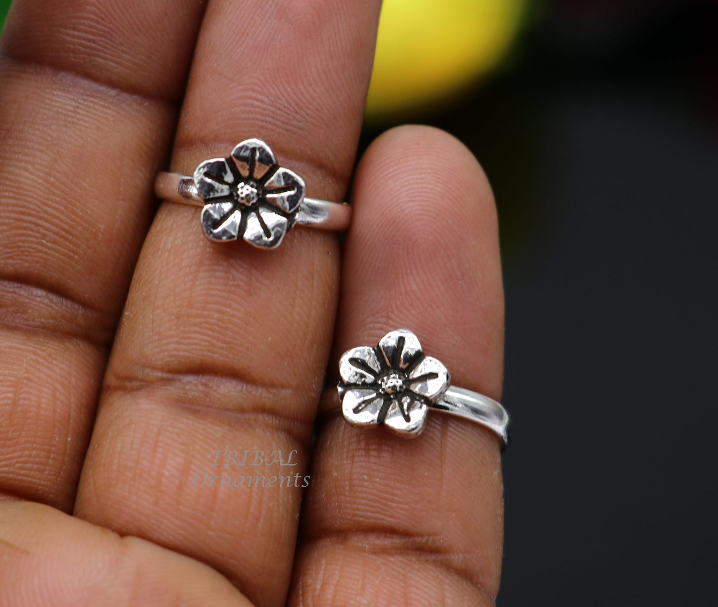 925 sterling silver amazing flower design handmade toe ring, toe band stylish modern women's brides jewelry, india traditional jewelry ytr49 - TRIBAL ORNAMENTS