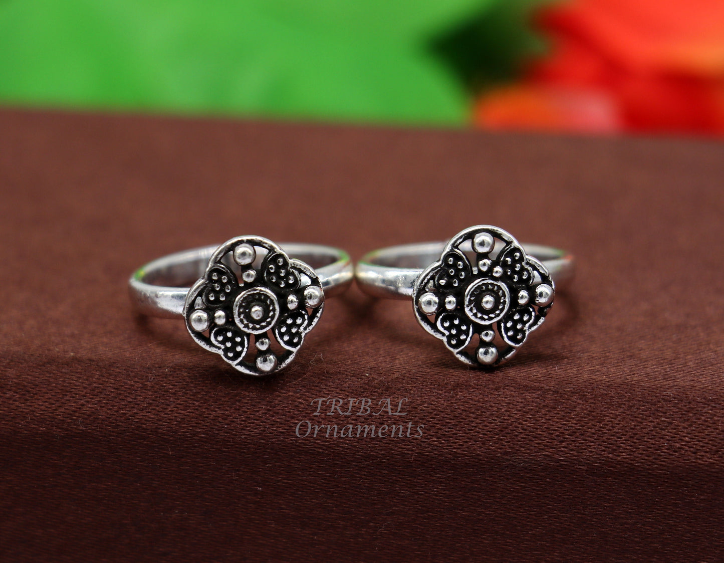 925 sterling silver amazing flower design handmade toe ring, toe band stylish modern women's brides jewelry, india traditional jewelry ytr53 - TRIBAL ORNAMENTS