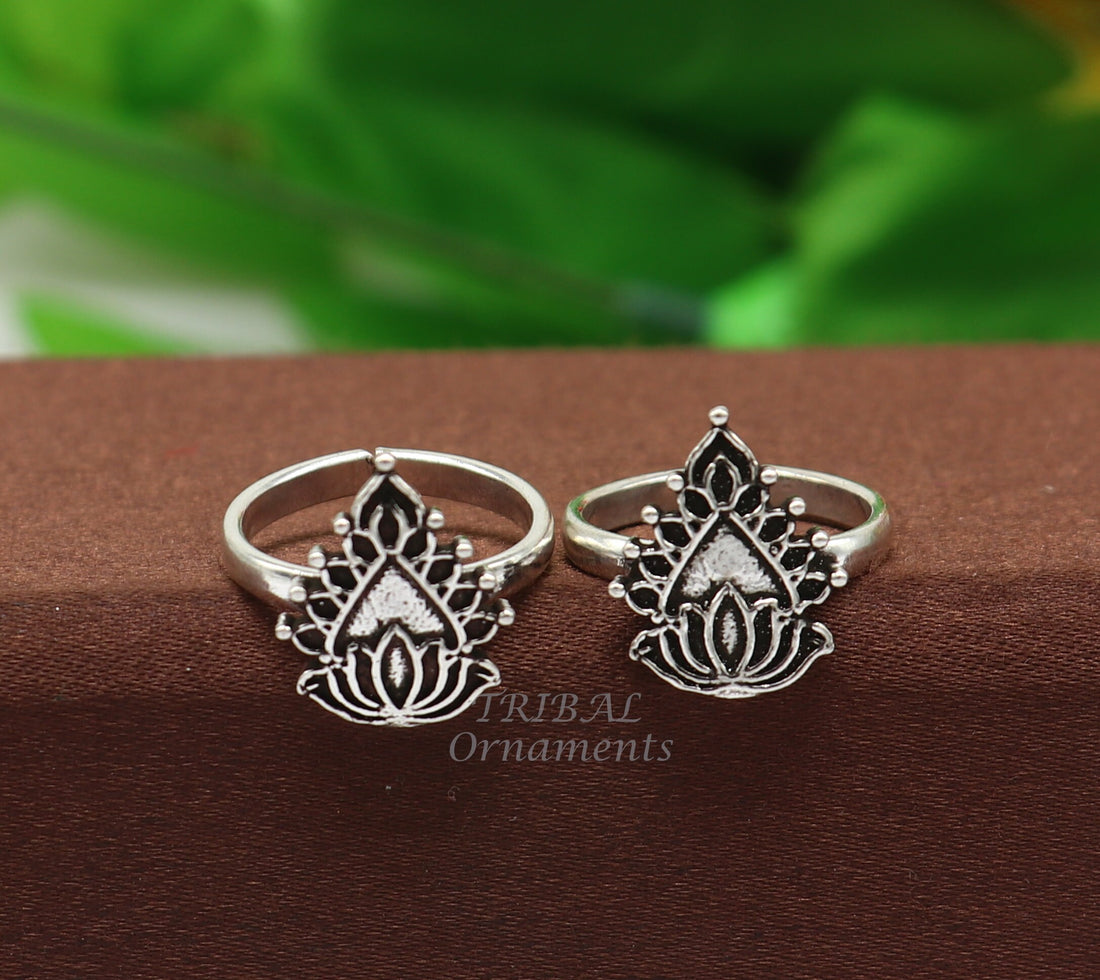 925 sterling silver gorgeous vintage design handmade toe ring, toe band stylish women's brides jewelry, india traditional jewelry ytr54 - TRIBAL ORNAMENTS